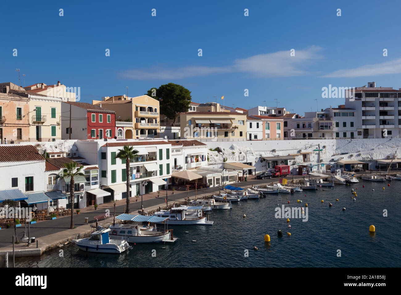 Moll de cales harbour, Es Castell, Menorca Banque D'Images