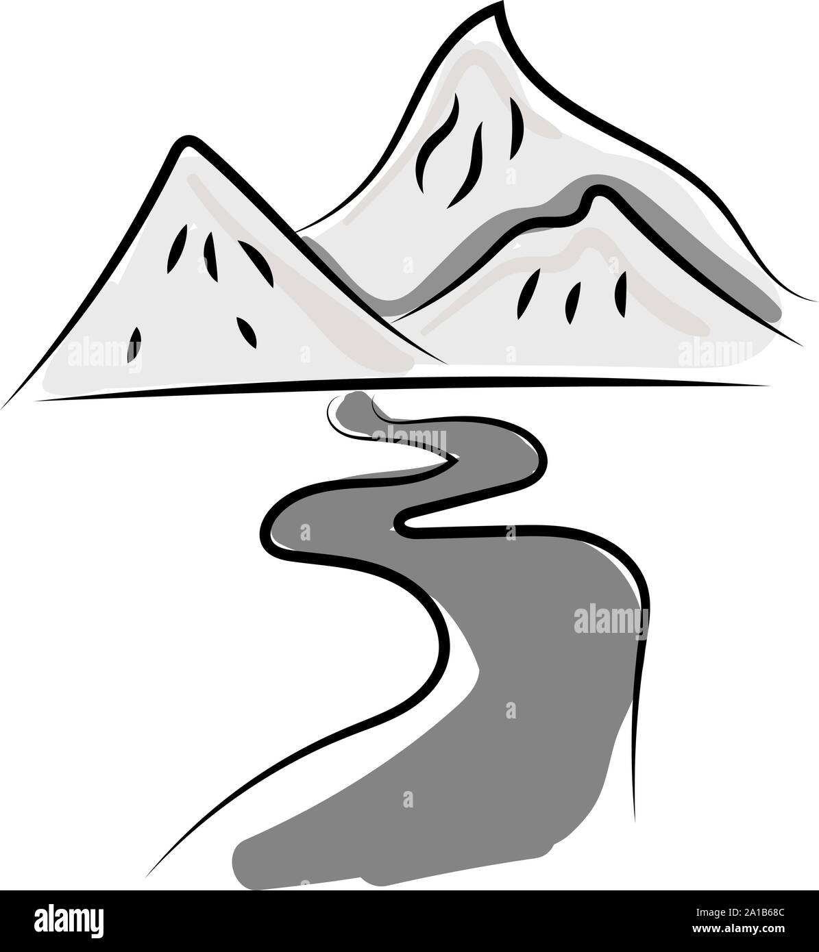 Montagnes, vecteur, illustration sur fond blanc. Illustration de Vecteur