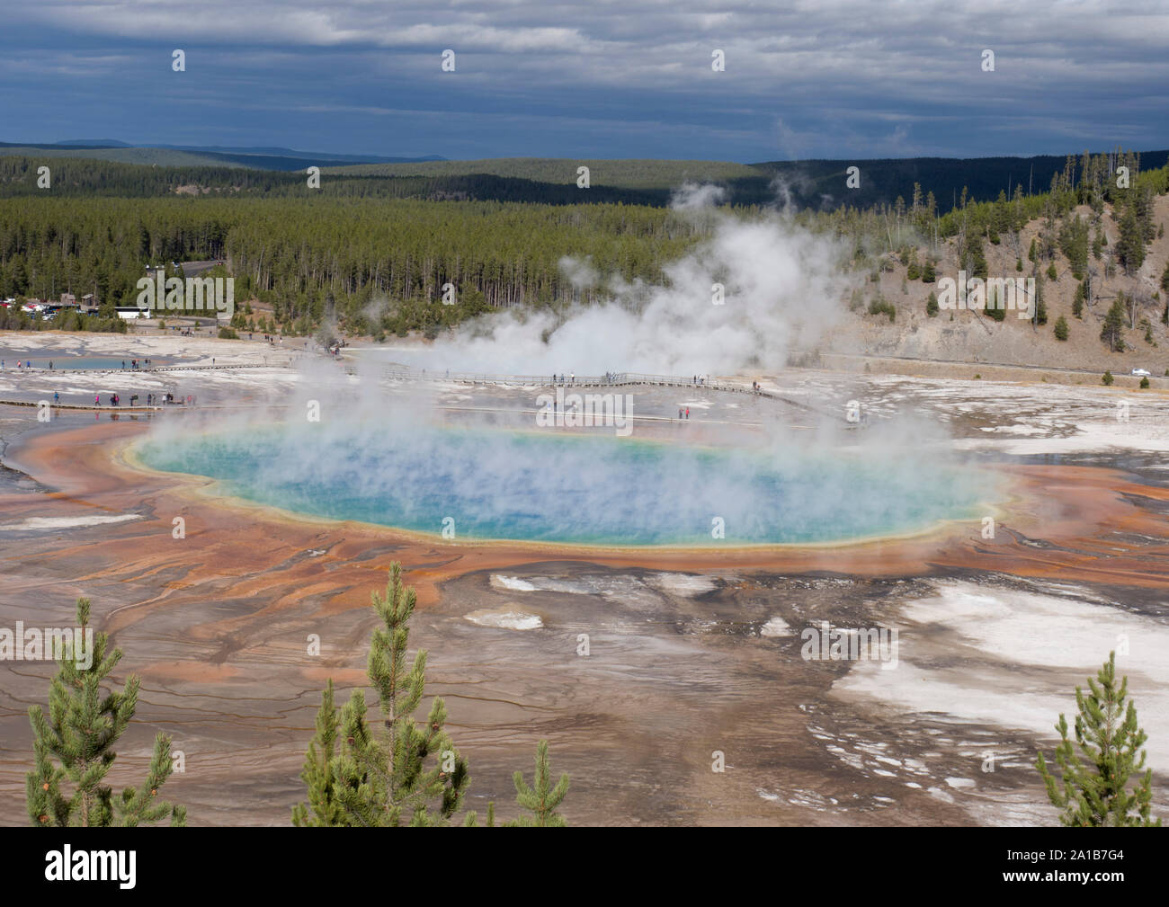 Grand Prismatic Spring, Midway Geyser Basin, Parc National de Yellowstone, Wyoming, USA Banque D'Images