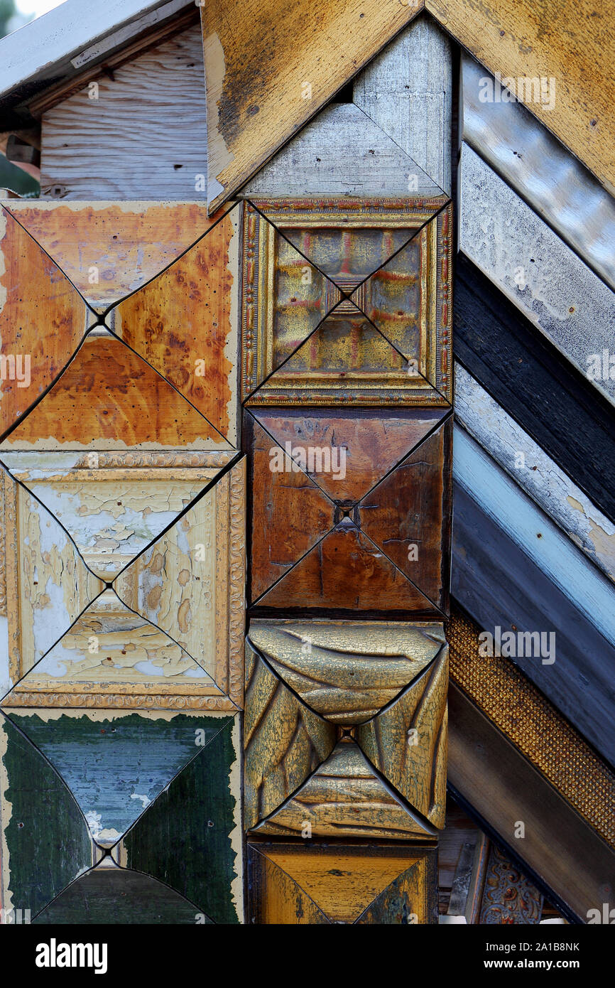 Bohemian, rustique, bois mur Banque D'Images