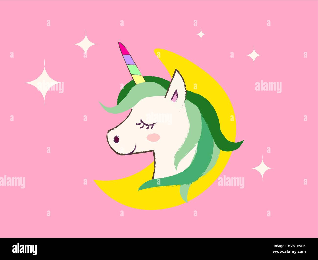 Unicorn, illustration, mignon vecteur sur fond blanc. Illustration de Vecteur