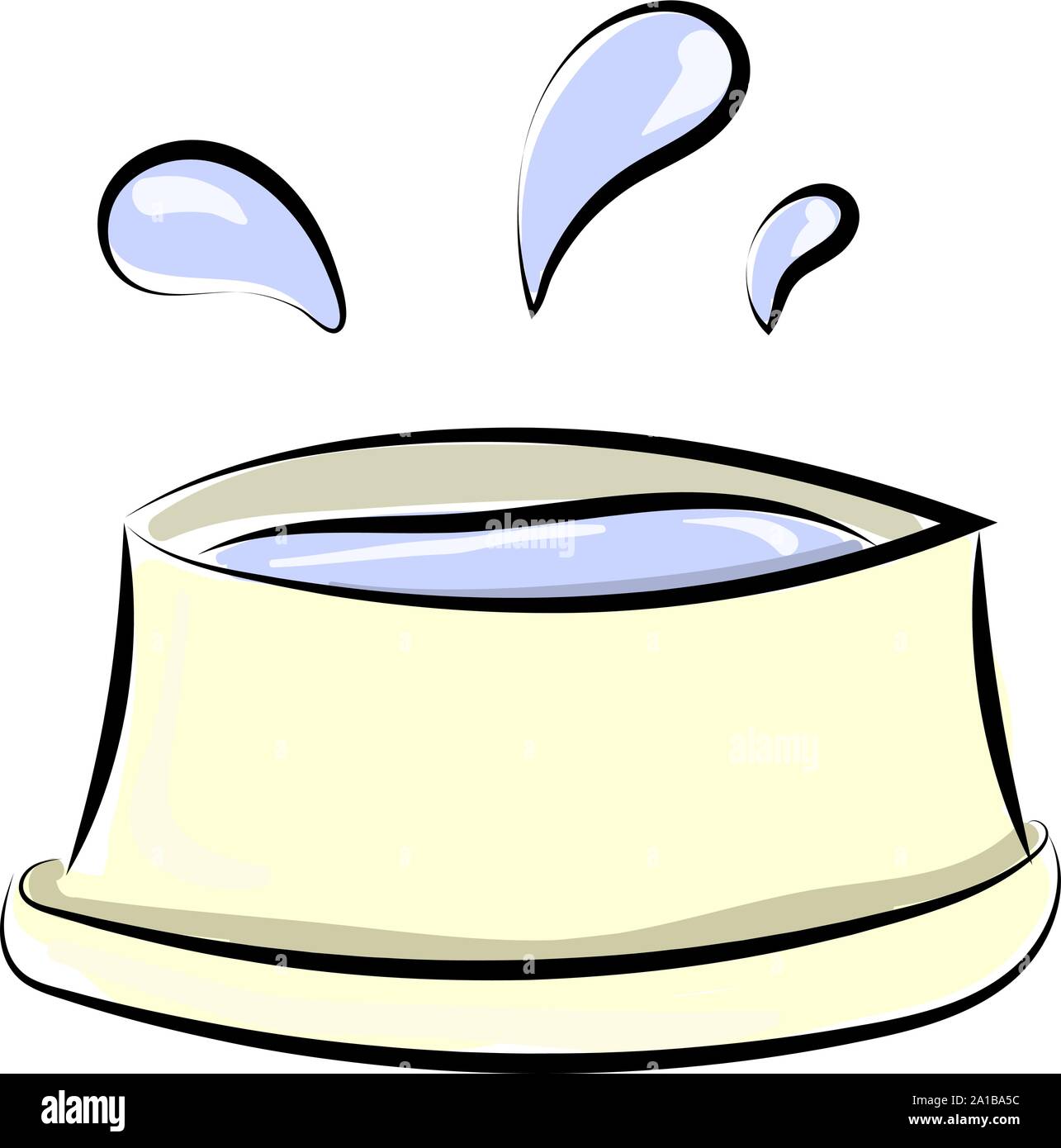 Un bol d'eau, de l'illustration vectorielle, sur fond blanc. Illustration de Vecteur