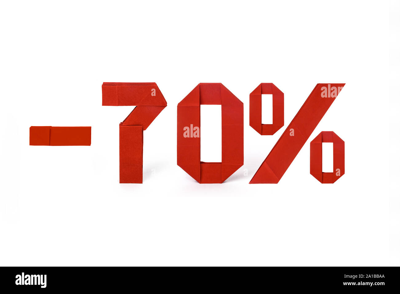 Texte d'Origami commode a vendre 70 pour cent Banque D'Images