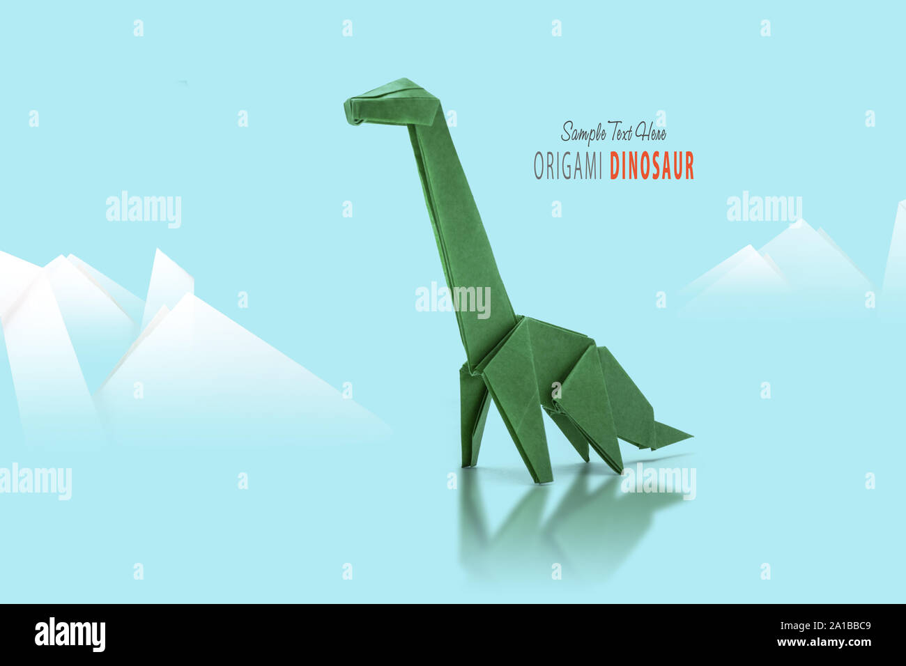 Dinosaure vert papier Banque D'Images