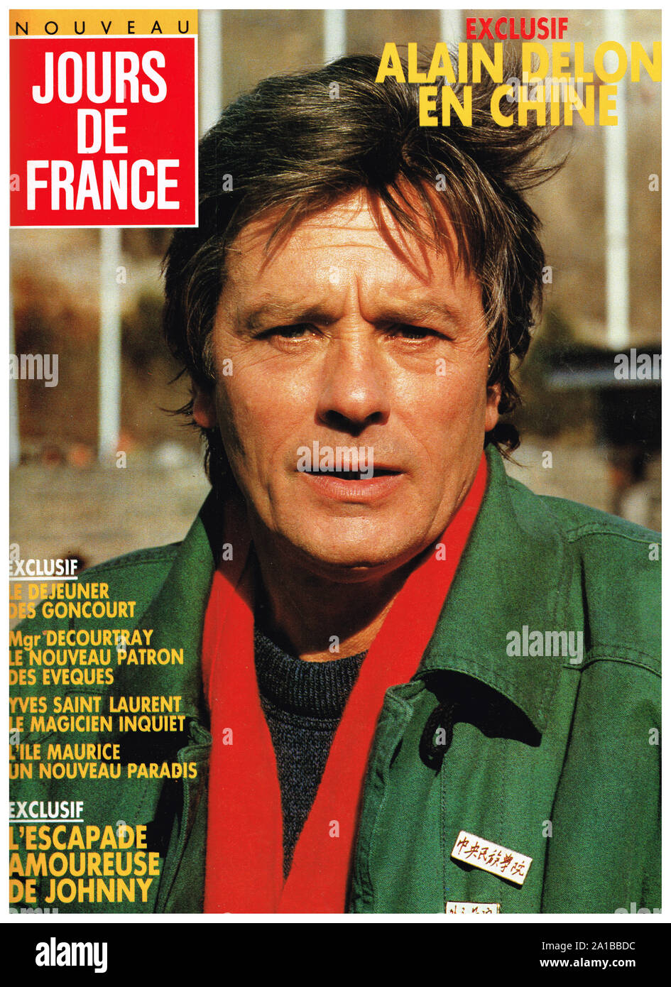 Alain Delon fait la première page de Jours de France Magazine, novembre 1987, France Banque D'Images