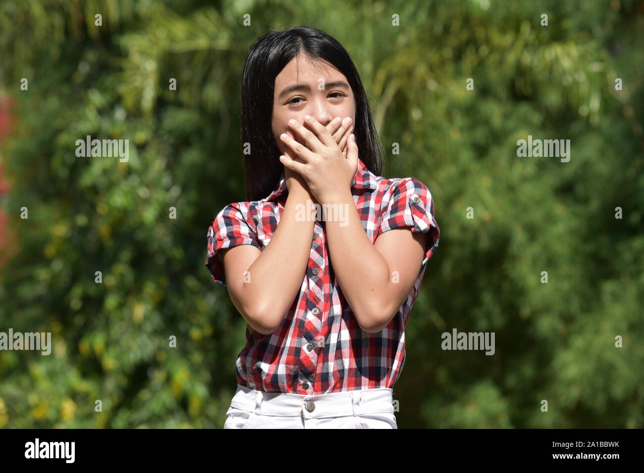 Une femelle et le silence Banque D'Images