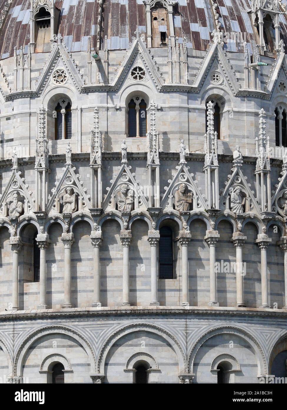 Battistero, Piazza dei Miracoli (Place des Miracles, la Piazza del Duomo, la place de la Cathédrale, Pise, Toscane, Toscane, Italie, Europe, Site du patrimoine mondial Banque D'Images