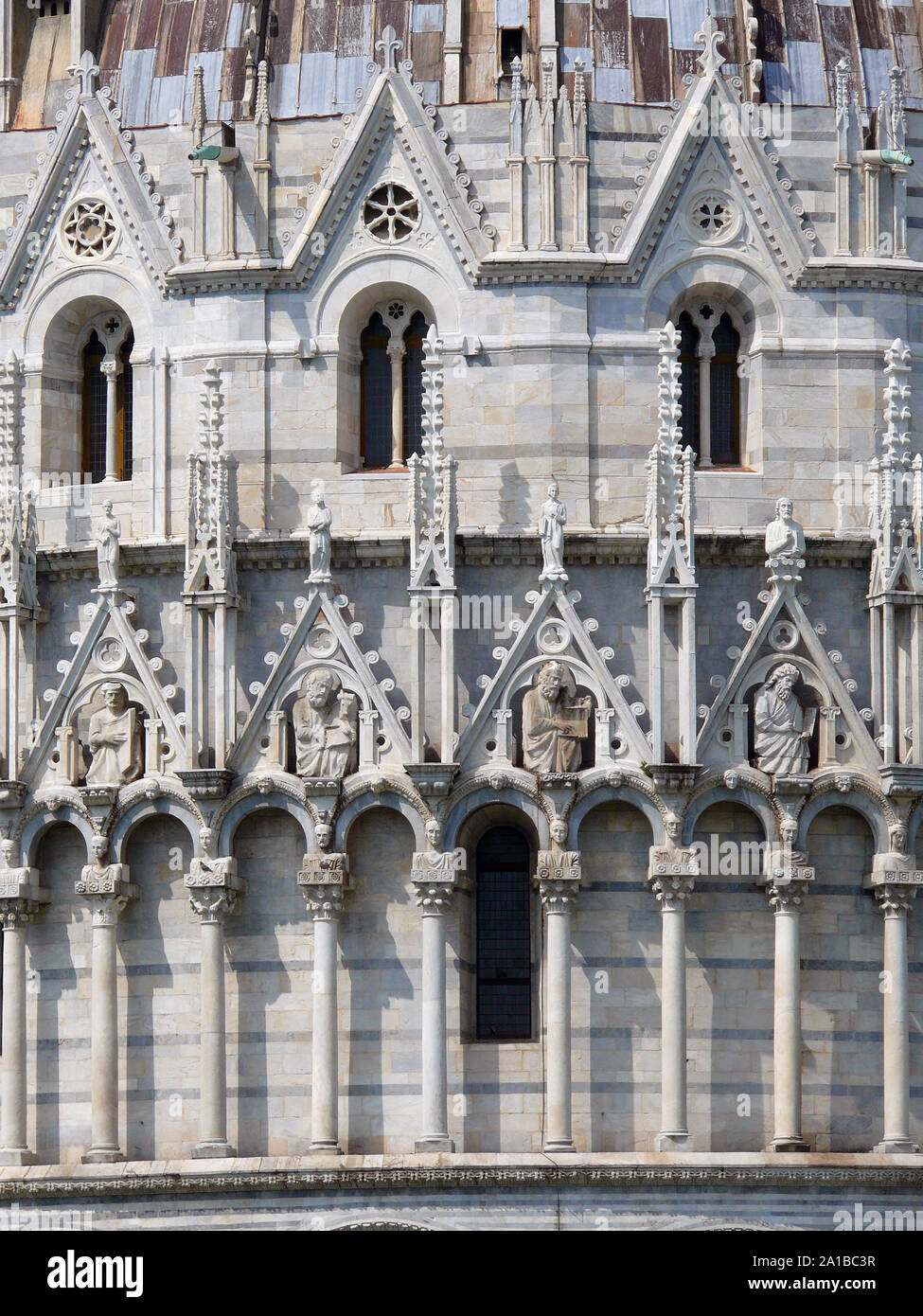 Battistero, Piazza dei Miracoli (Place des Miracles, la Piazza del Duomo, la place de la Cathédrale, Pise, Toscane, Toscane, Italie, Europe, Site du patrimoine mondial Banque D'Images