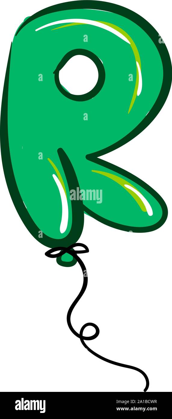 Ballon Vert, illustration, vecteur sur fond blanc. Illustration de Vecteur