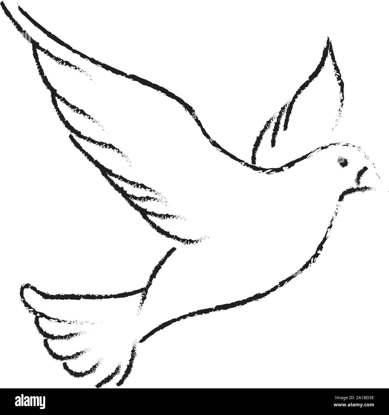 Colombe dessin, illustration, vecteur sur fond blanc. Illustration de Vecteur