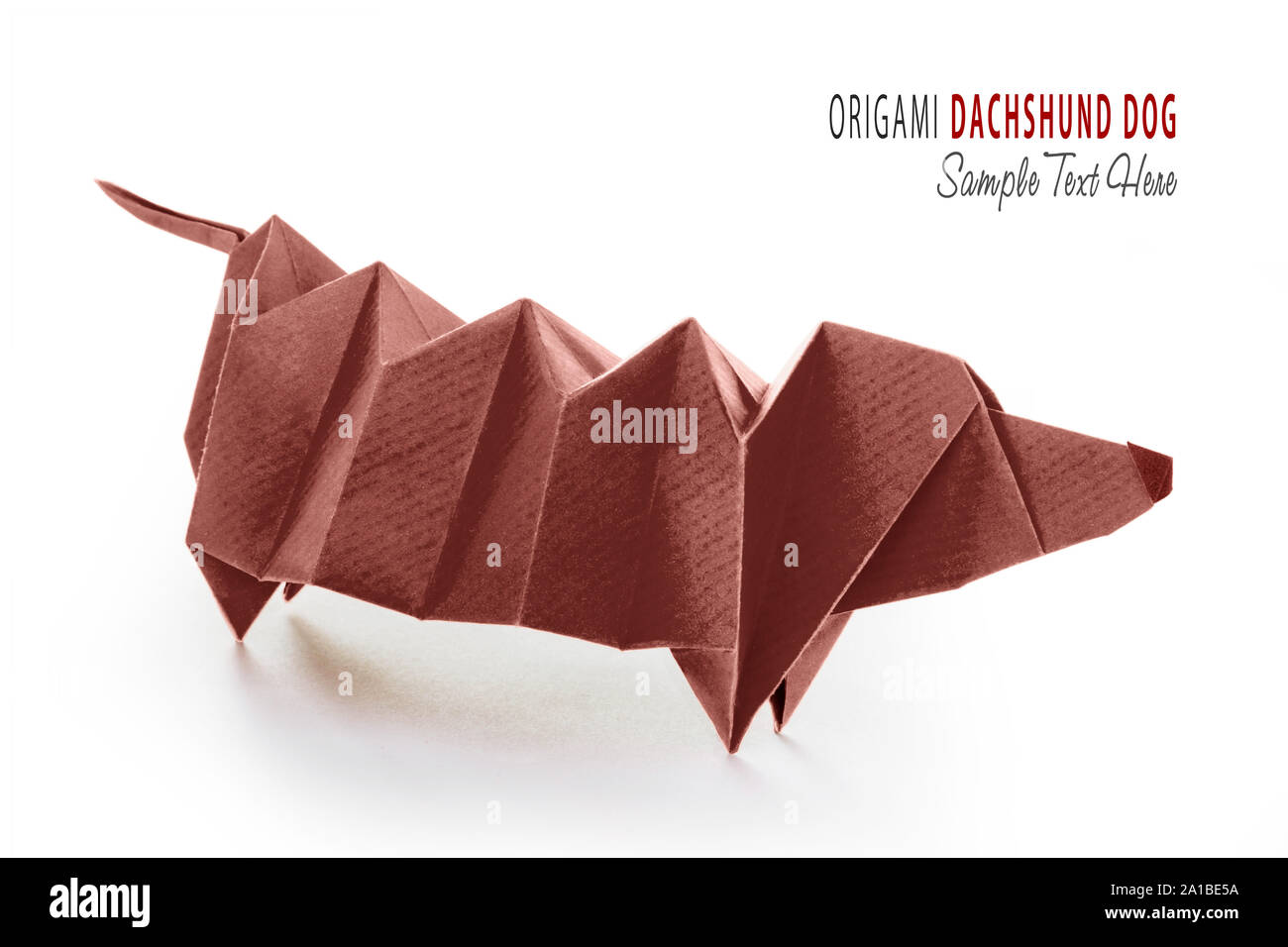 Origami dessin animé chien teckel Banque D'Images