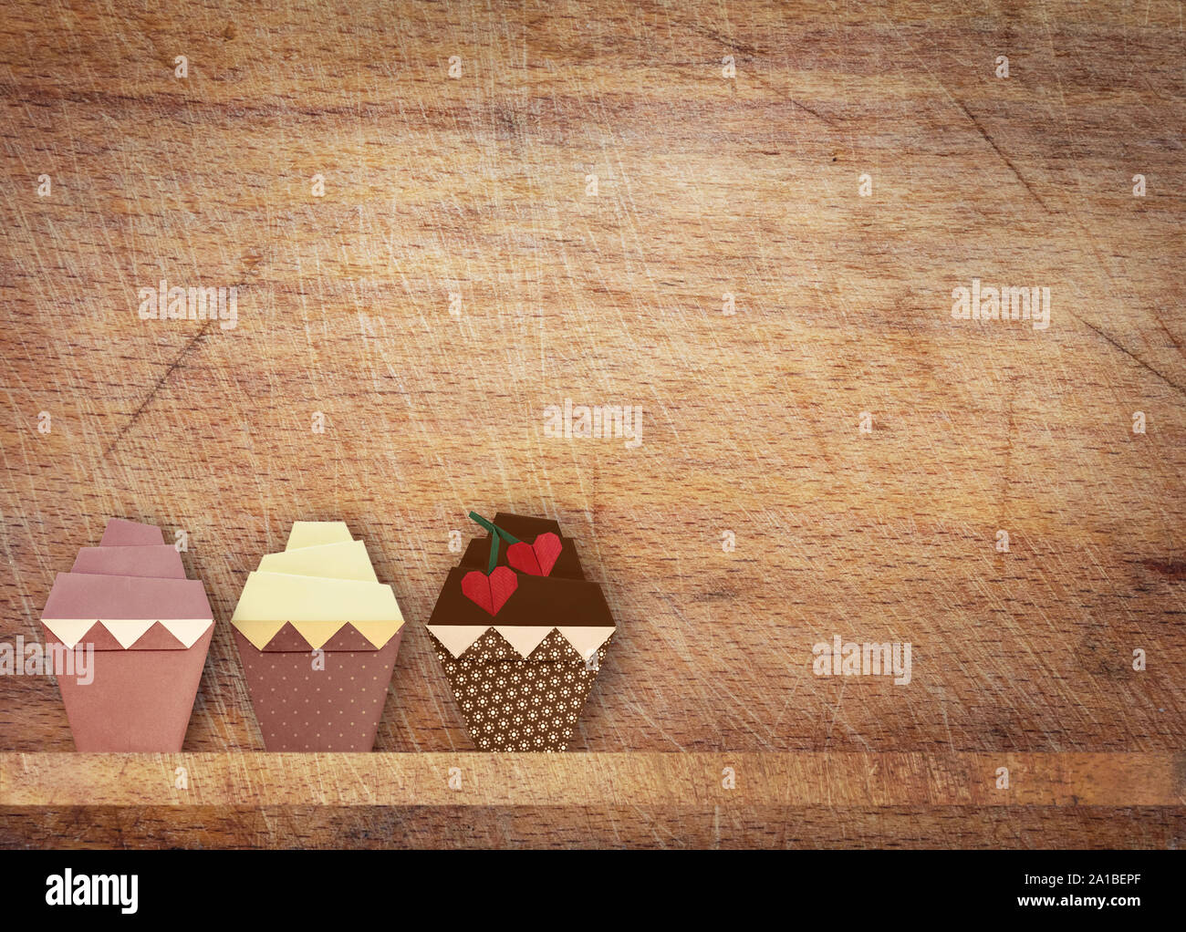 Cupcake art Origami Banque D'Images