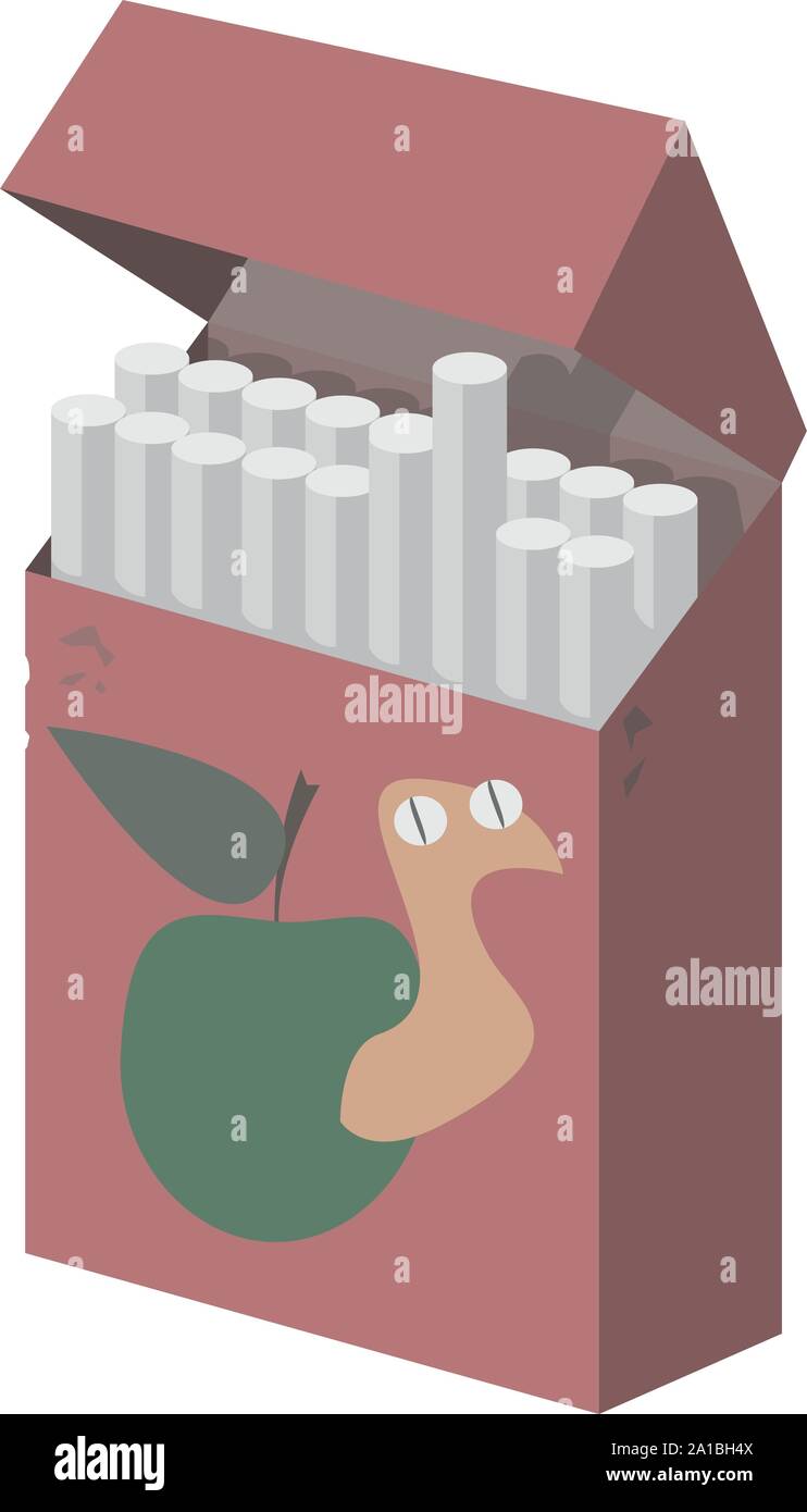 Paquet de cigarettes, illustration, vecteur sur fond blanc. Illustration de Vecteur