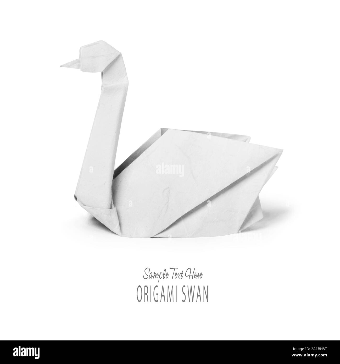 Origami Papier white swan Banque D'Images