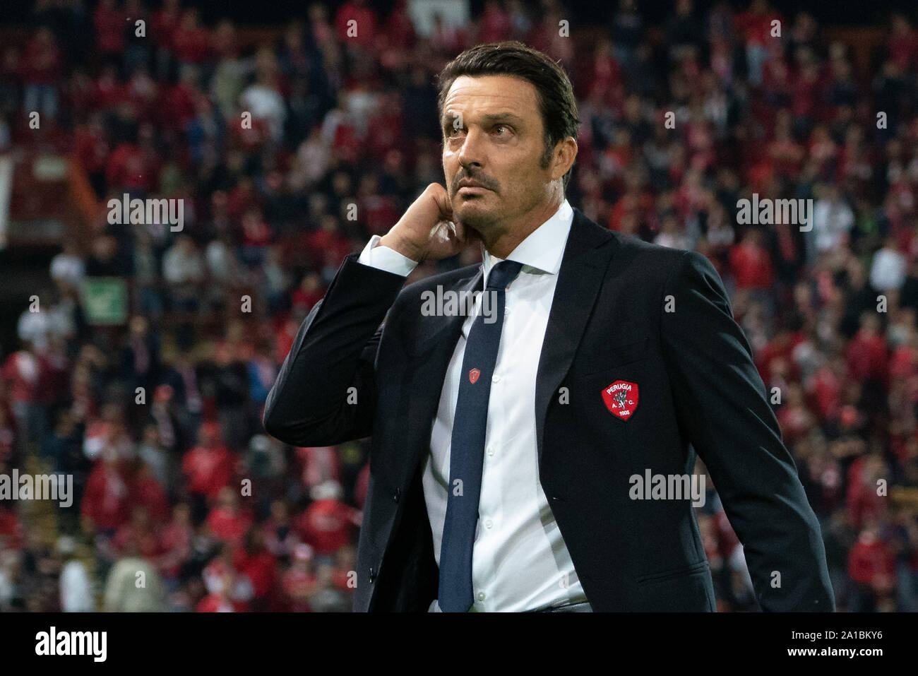 MASSIMO ODDO au cours de Pérouse contre Frosinone , Perugia, Italie, 24 septembre 2019, le Soccer Le soccer italien Serie B Championnat Hommes Banque D'Images