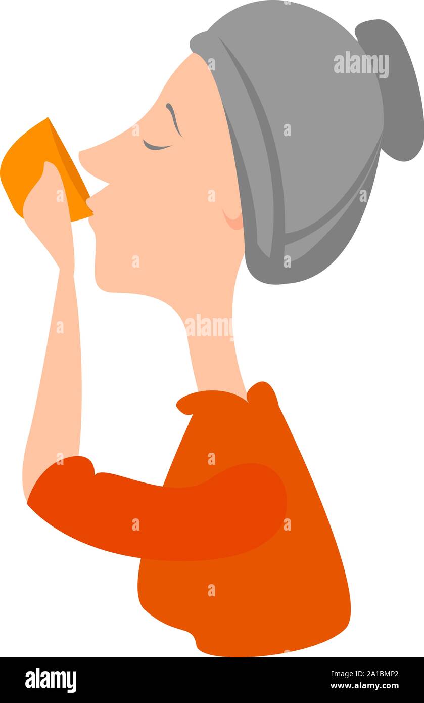 Vieille dame, illustration, vecteur sur fond blanc. Illustration de Vecteur