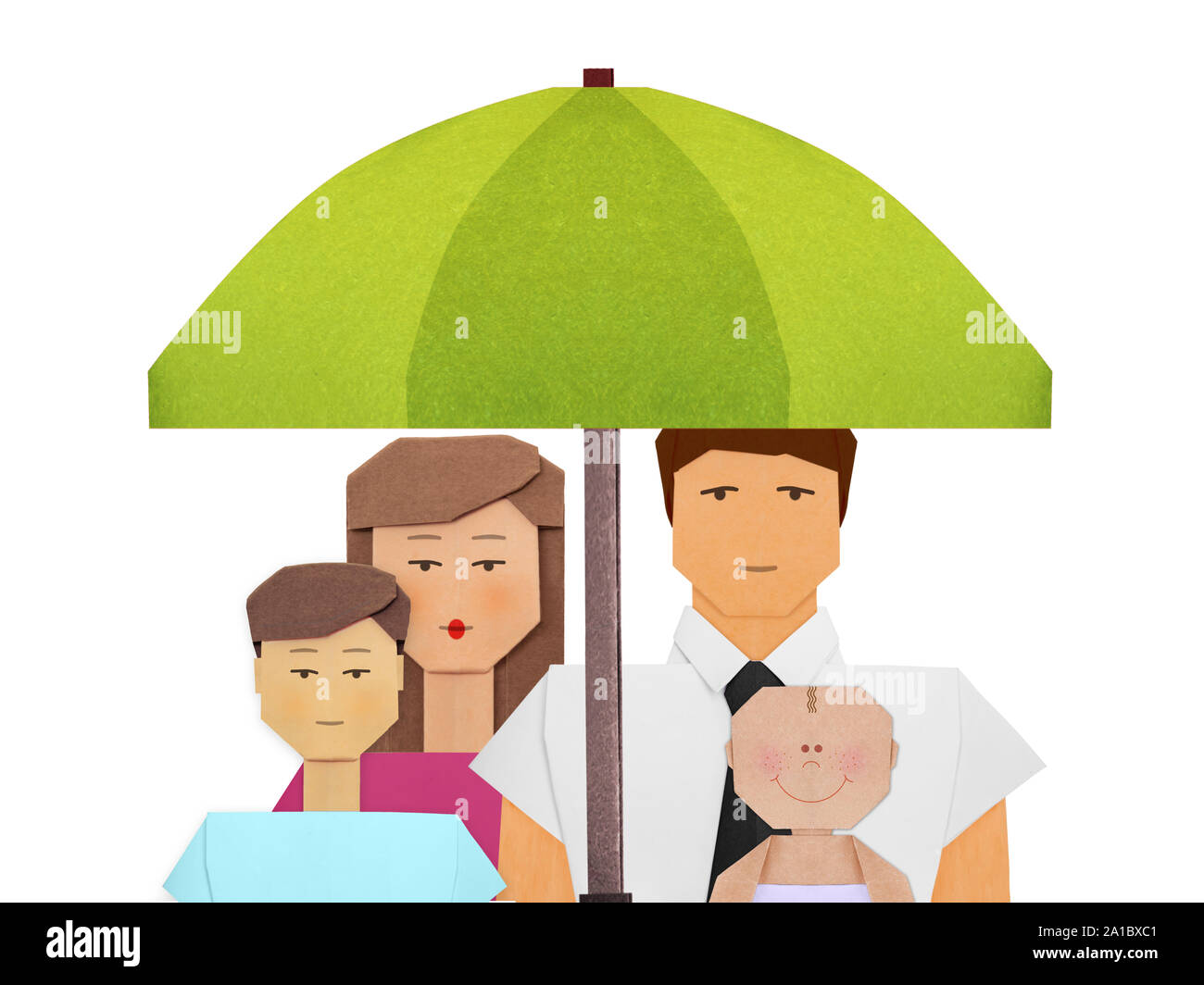 L'assurance de la protection sociale de la famille concept illustration Banque D'Images