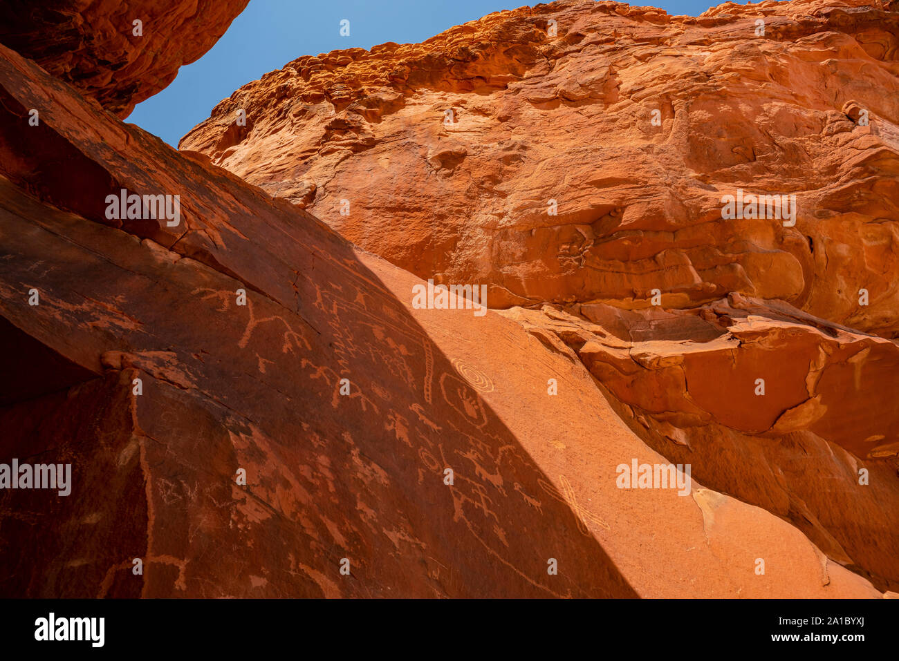 Atlatl Rock de la Vallée de Feu State Park à Nevada Banque D'Images