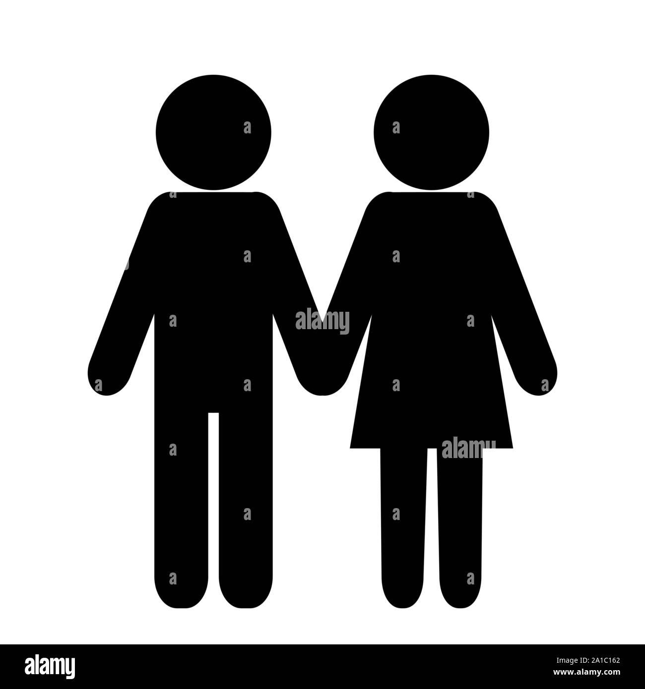 Coupe papier icône couple vecteur isolé sur fond blanc Illustration de Vecteur