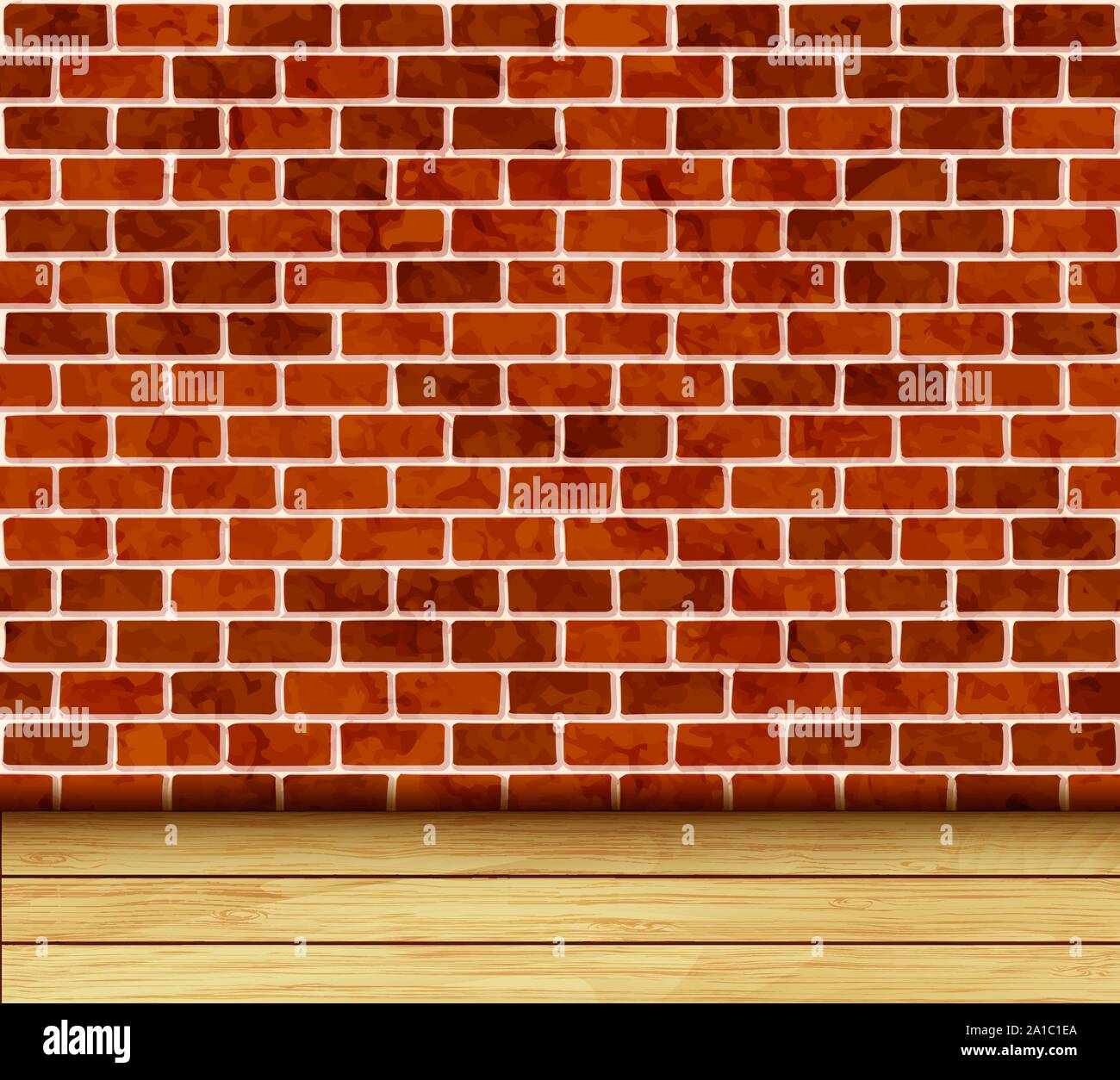 Mur de brique et sol en parquet background vector Illustration de Vecteur