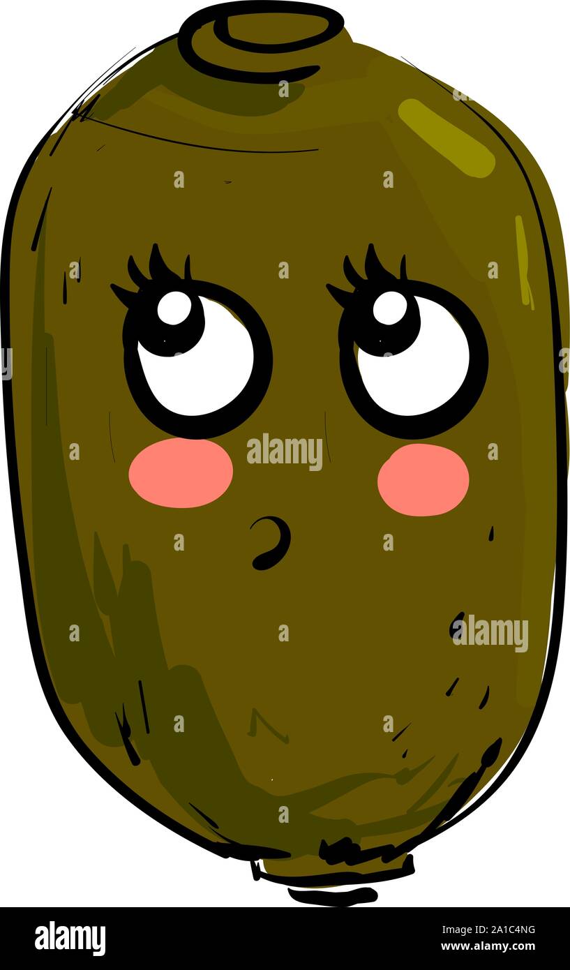 Peur, kiwi, vecteur illustration sur fond blanc. Illustration de Vecteur