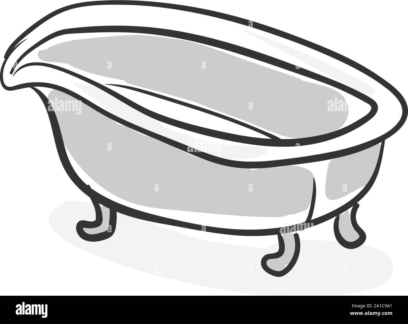 Baignoire dessin, illustration, vecteur sur fond blanc. Illustration de Vecteur