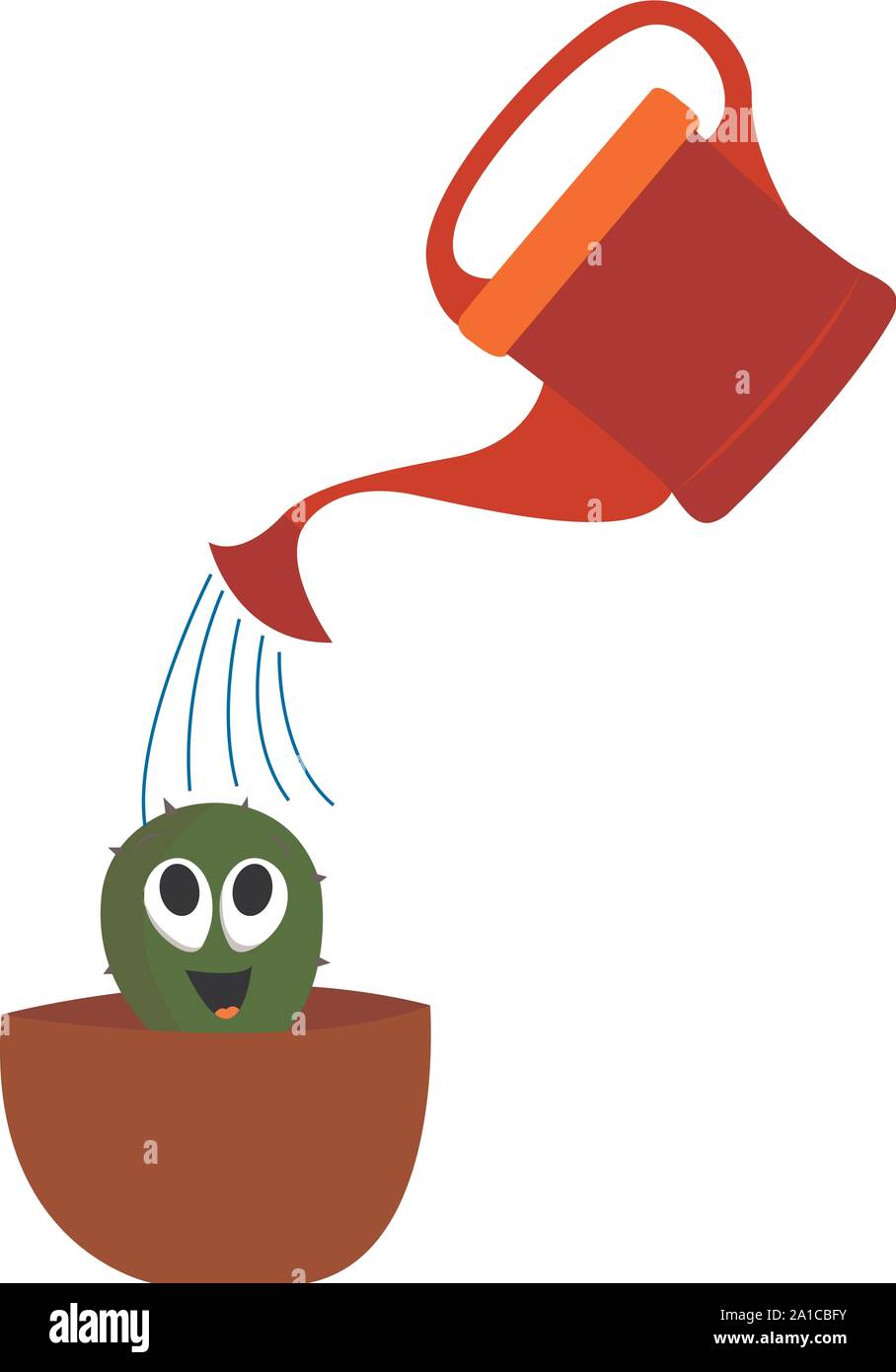 Happy little cactus, illustration, vecteur sur fond blanc. Illustration de Vecteur