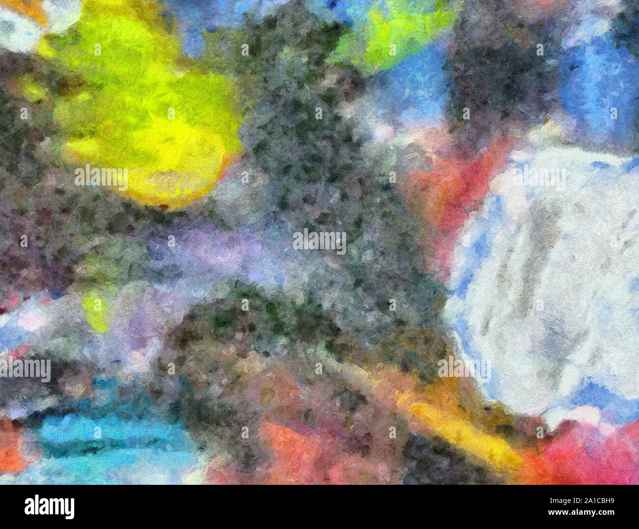 L'art abstrait peint texture background. À huile sur toile d'éclaboussures et des traits. Modèle simple de créativité pour la conception. Dans la palette macro Close up Banque D'Images