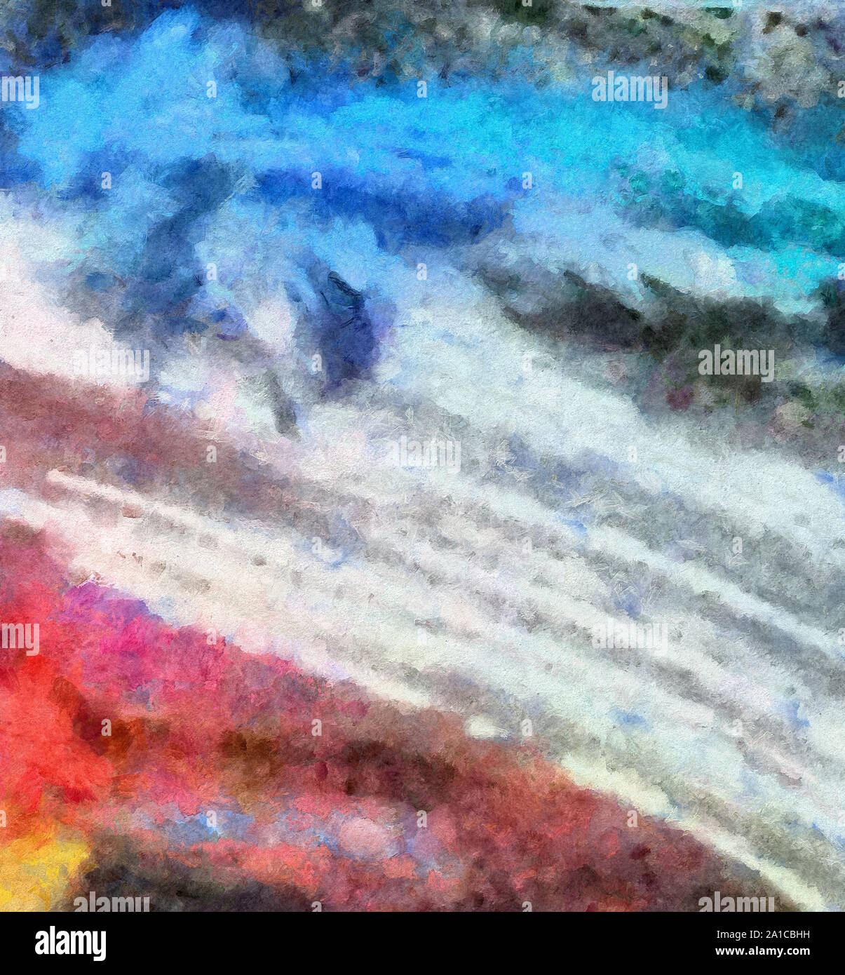 L'art abstrait peint texture background. À huile sur toile d'éclaboussures et des traits. Modèle simple de créativité pour la conception. Dans la palette macro Close up Banque D'Images