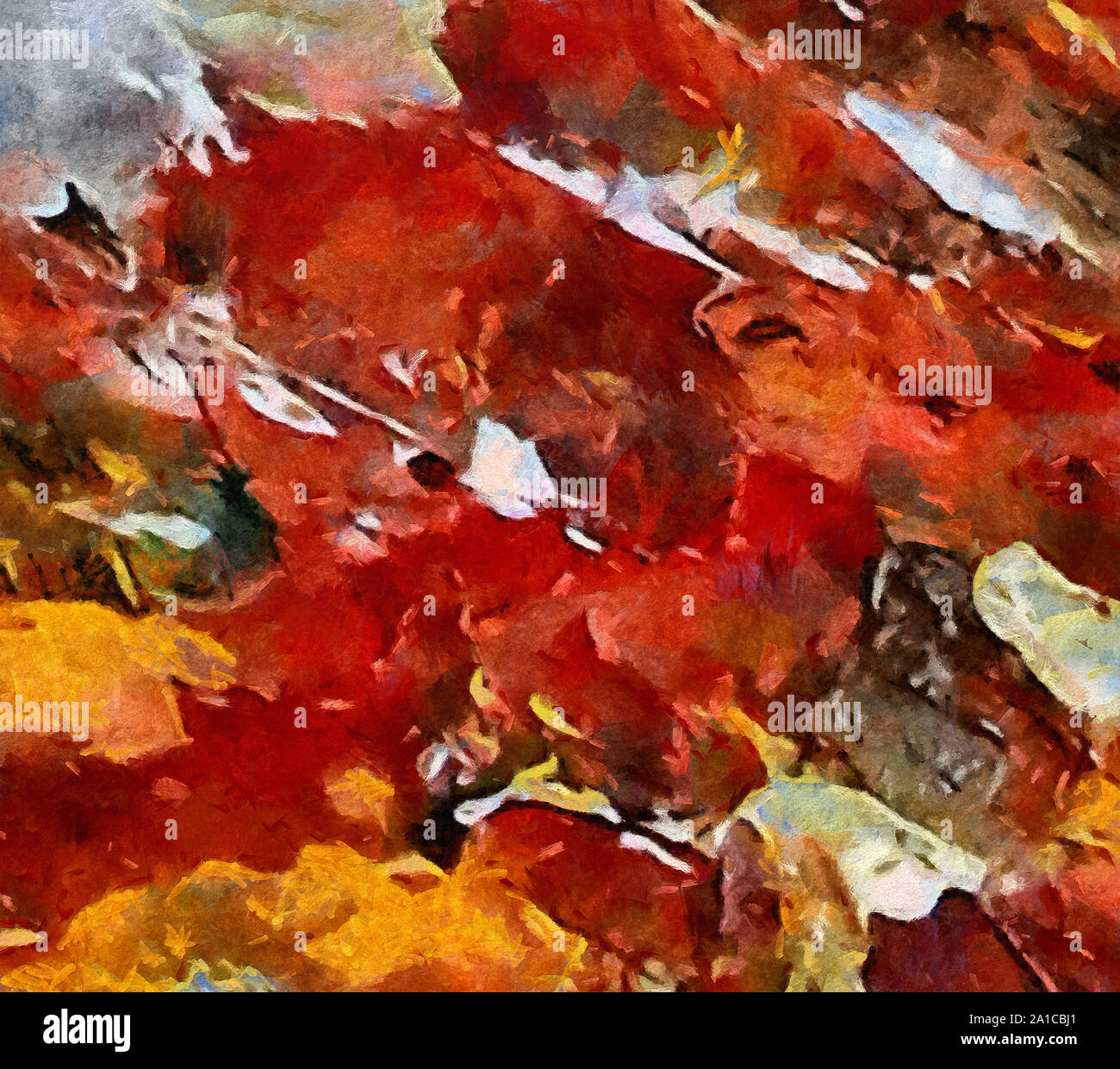 L'art abstrait peint texture background. À huile sur toile d'éclaboussures et des traits. Modèle simple de créativité pour la conception. Dans la palette macro Close up Banque D'Images