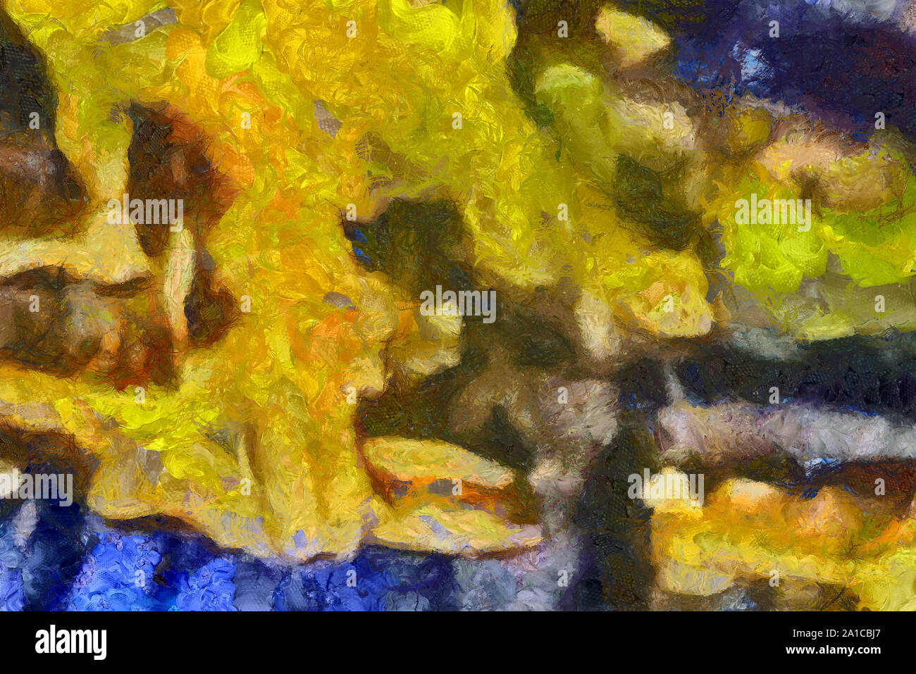 L'art abstrait peint texture background. À huile sur toile d'éclaboussures et des traits. Modèle simple de créativité pour la conception. Dans la palette macro Close up Banque D'Images