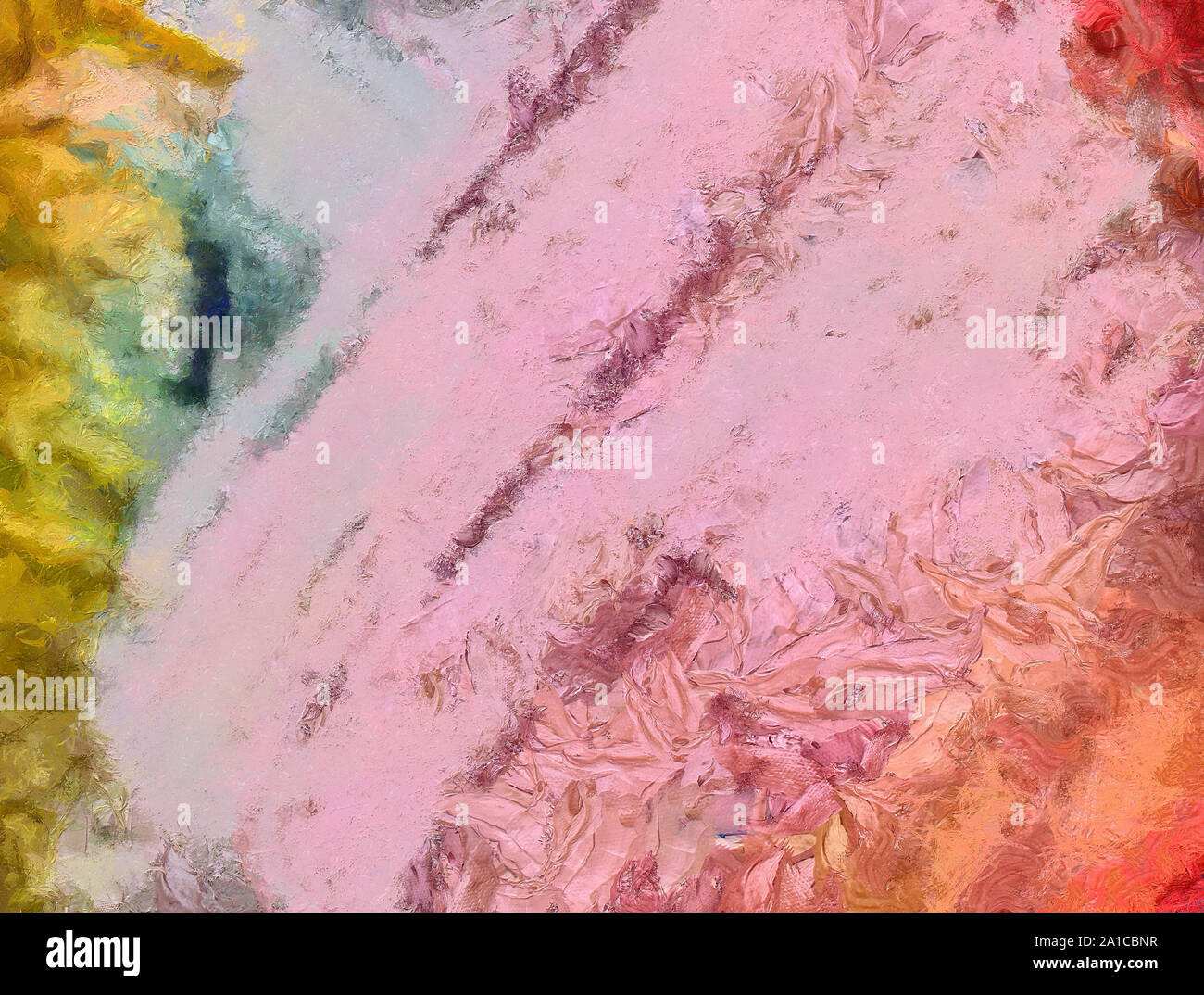 L'art abstrait peint texture background. À huile sur toile d'éclaboussures et des traits. Modèle simple de créativité pour la conception. Dans la palette macro Close up Banque D'Images