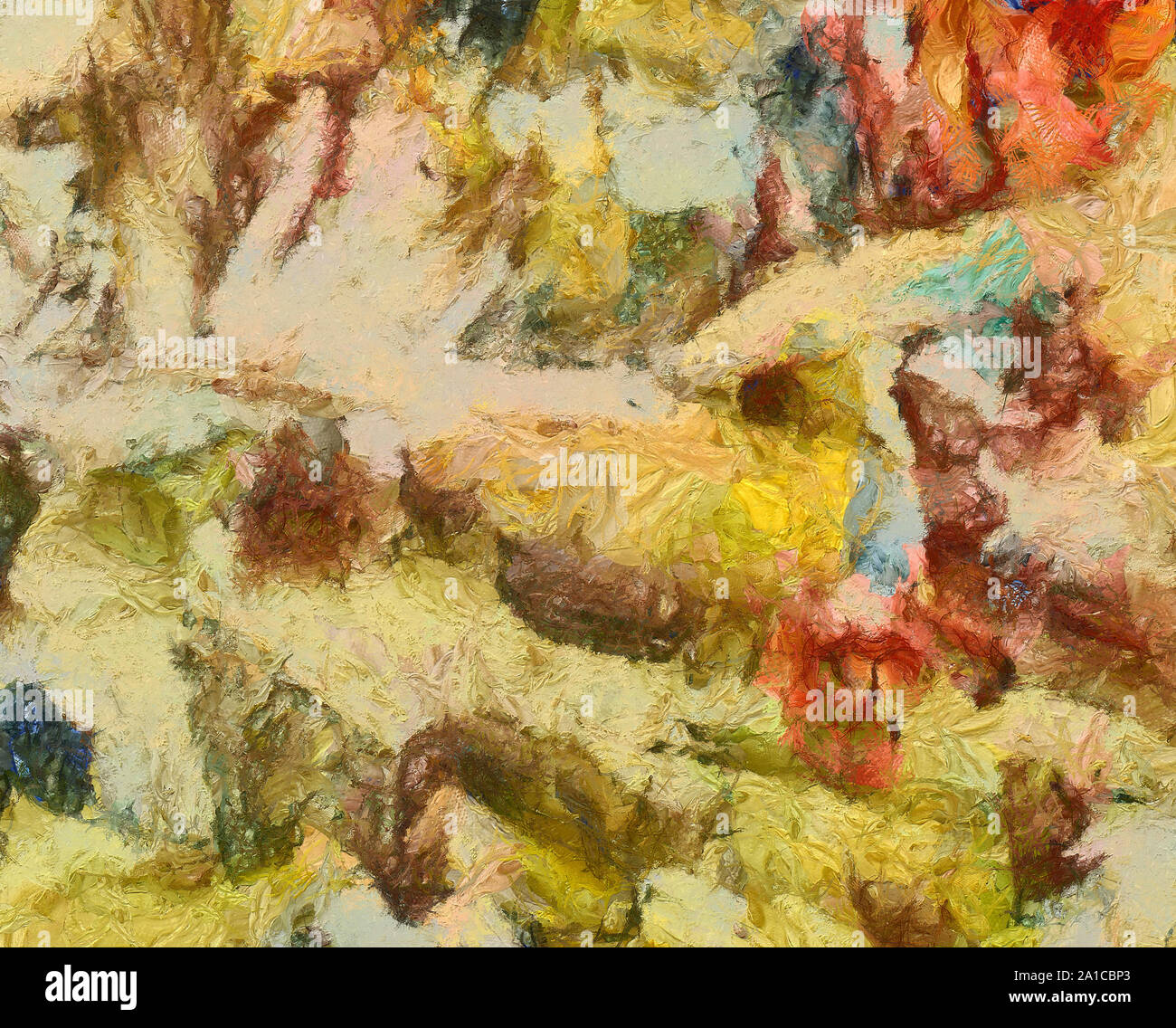 L'art abstrait peint texture background. À huile sur toile d'éclaboussures et des traits. Modèle simple de créativité pour la conception. Dans la palette macro Close up Banque D'Images