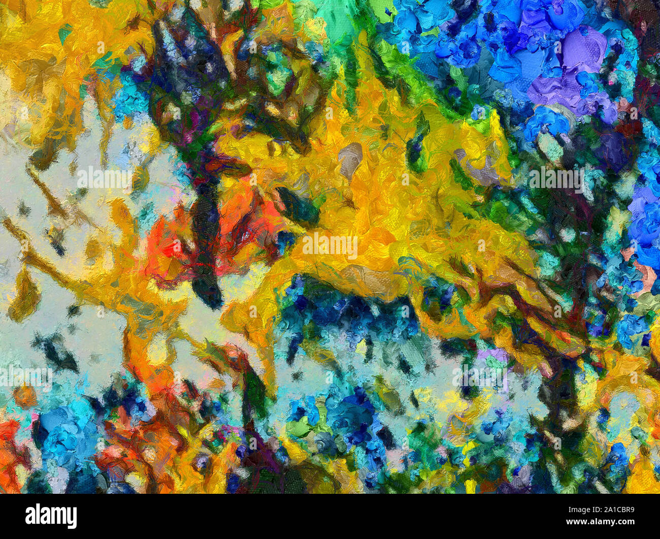 L'art abstrait peint texture background. À huile sur toile d'éclaboussures et des traits. Modèle simple de créativité pour la conception. Dans la palette macro Close up Banque D'Images