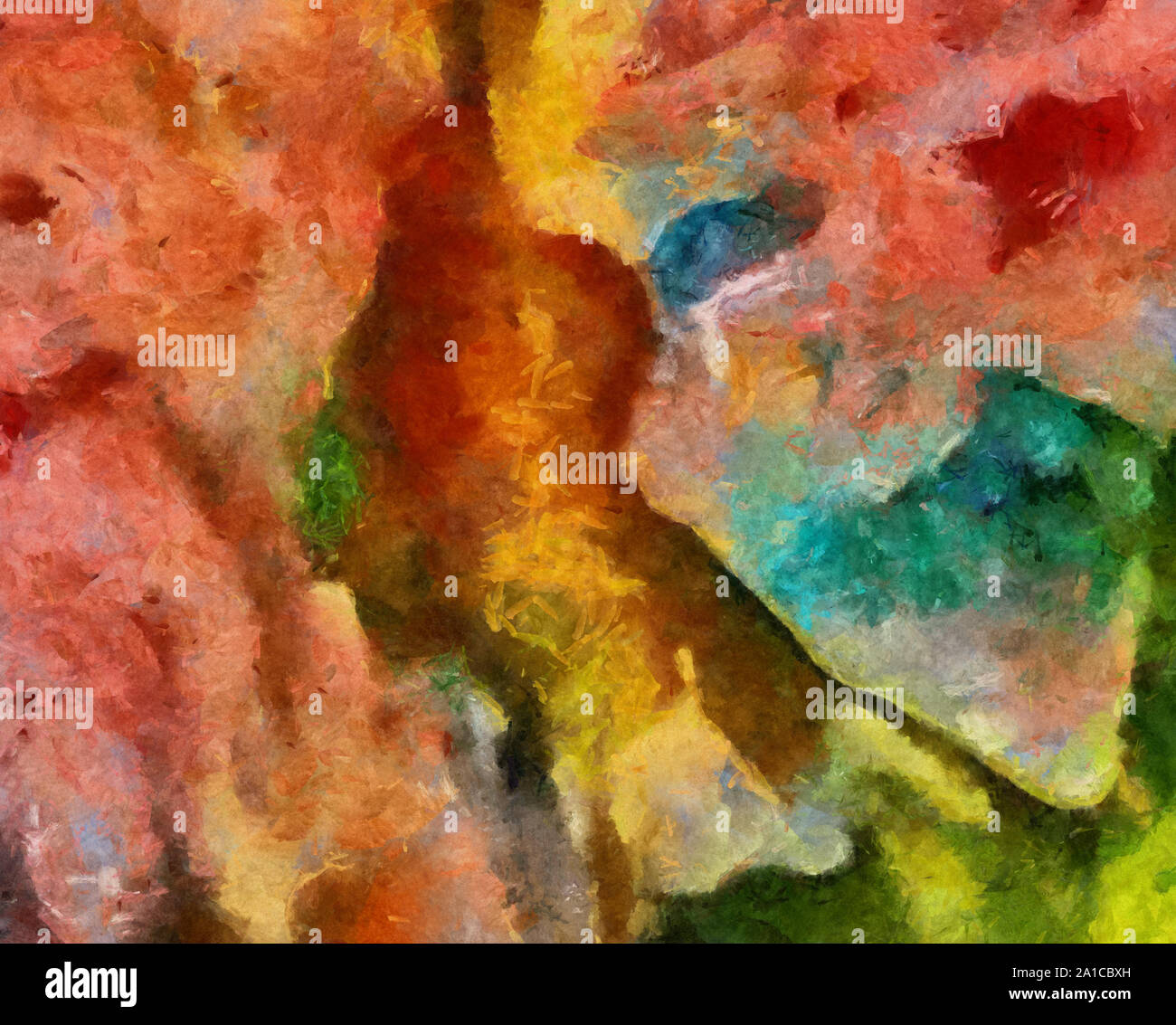 L'art abstrait peint texture background. À huile sur toile d'éclaboussures et des traits. Modèle simple de créativité pour la conception. Dans la palette macro Close up Banque D'Images