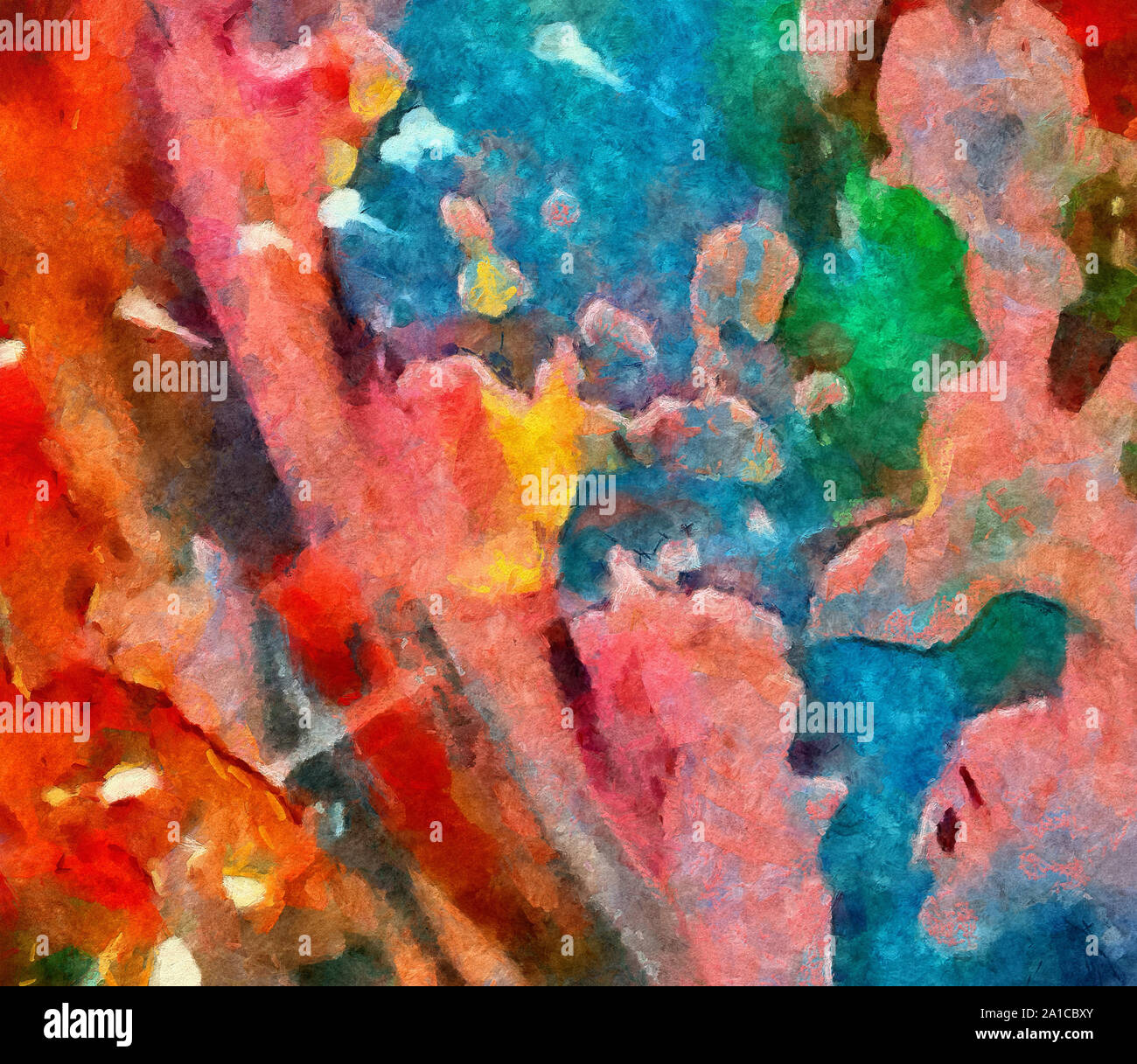 L'art abstrait peint texture background. À huile sur toile d'éclaboussures et des traits. Modèle simple de créativité pour la conception. Dans la palette macro Close up Banque D'Images