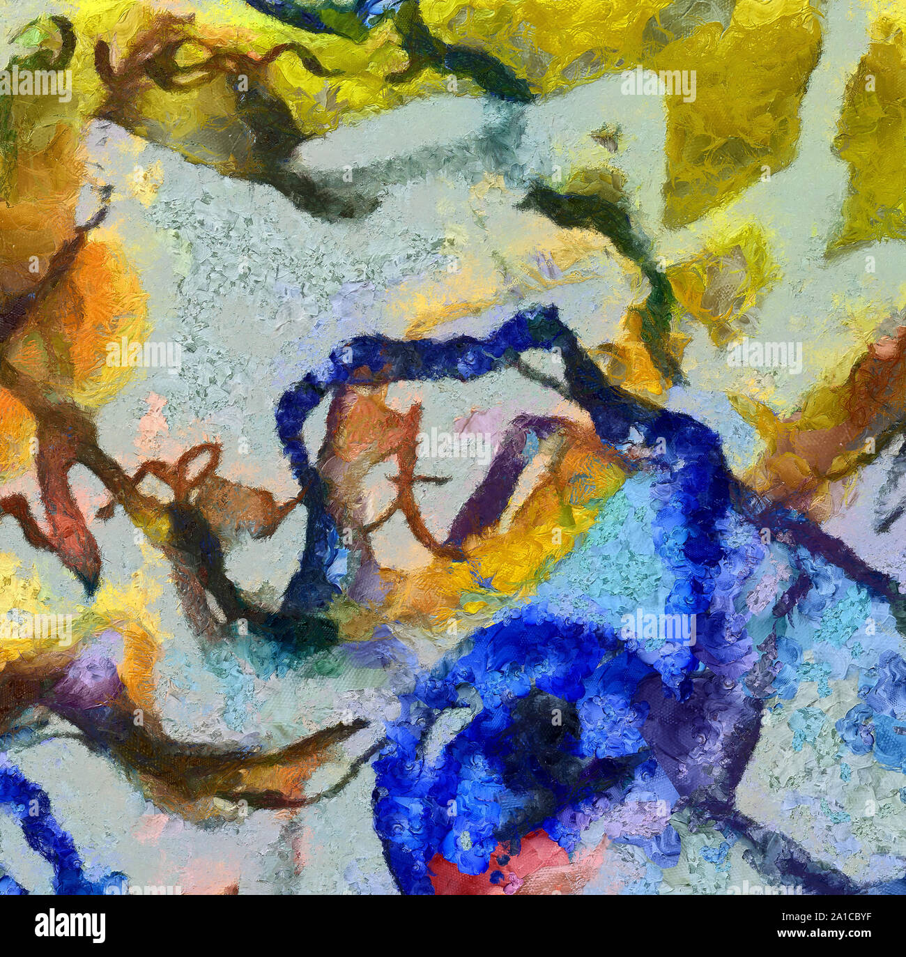 L'art abstrait peint texture background. À huile sur toile d'éclaboussures et des traits. Modèle simple de créativité pour la conception. Dans la palette macro Close up Banque D'Images