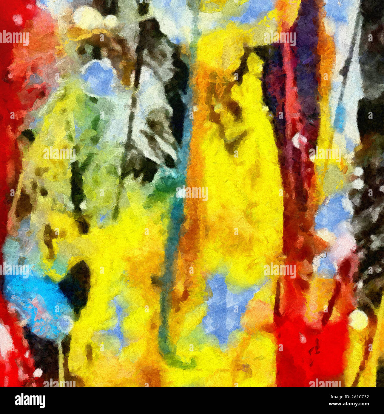 L'art abstrait peint texture background. À huile sur toile d'éclaboussures et des traits. Modèle simple de créativité pour la conception. Dans la palette macro Close up Banque D'Images