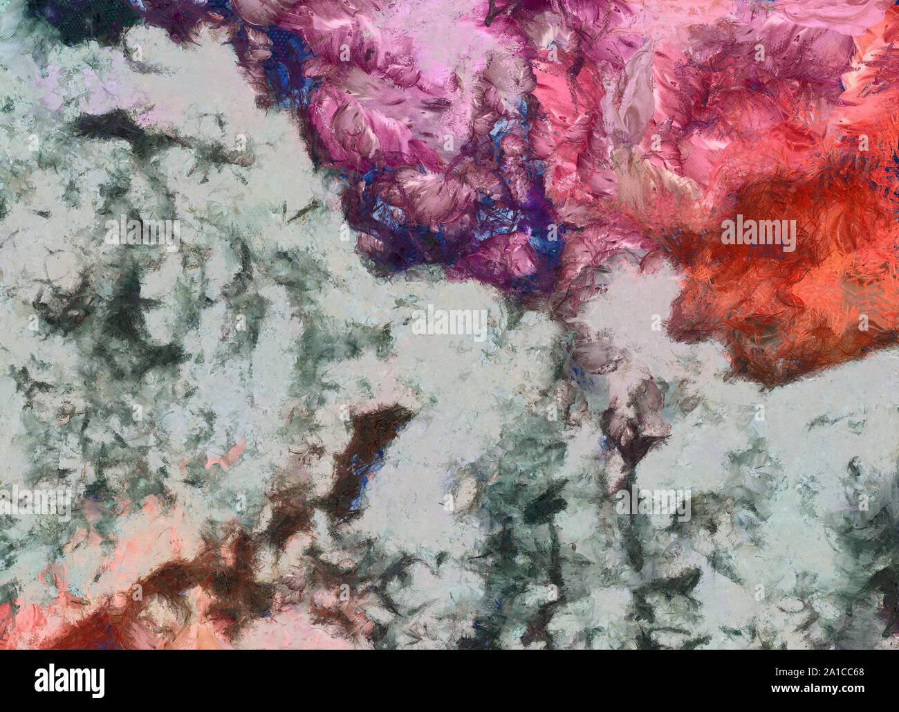 L'art abstrait peint texture background. À huile sur toile d'éclaboussures et des traits. Modèle simple de créativité pour la conception. Dans la palette macro Close up Banque D'Images