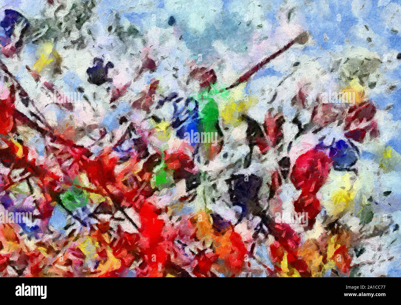 L'art abstrait peint texture background. À huile sur toile d'éclaboussures et des traits. Modèle simple de créativité pour la conception. Dans la palette macro Close up Banque D'Images