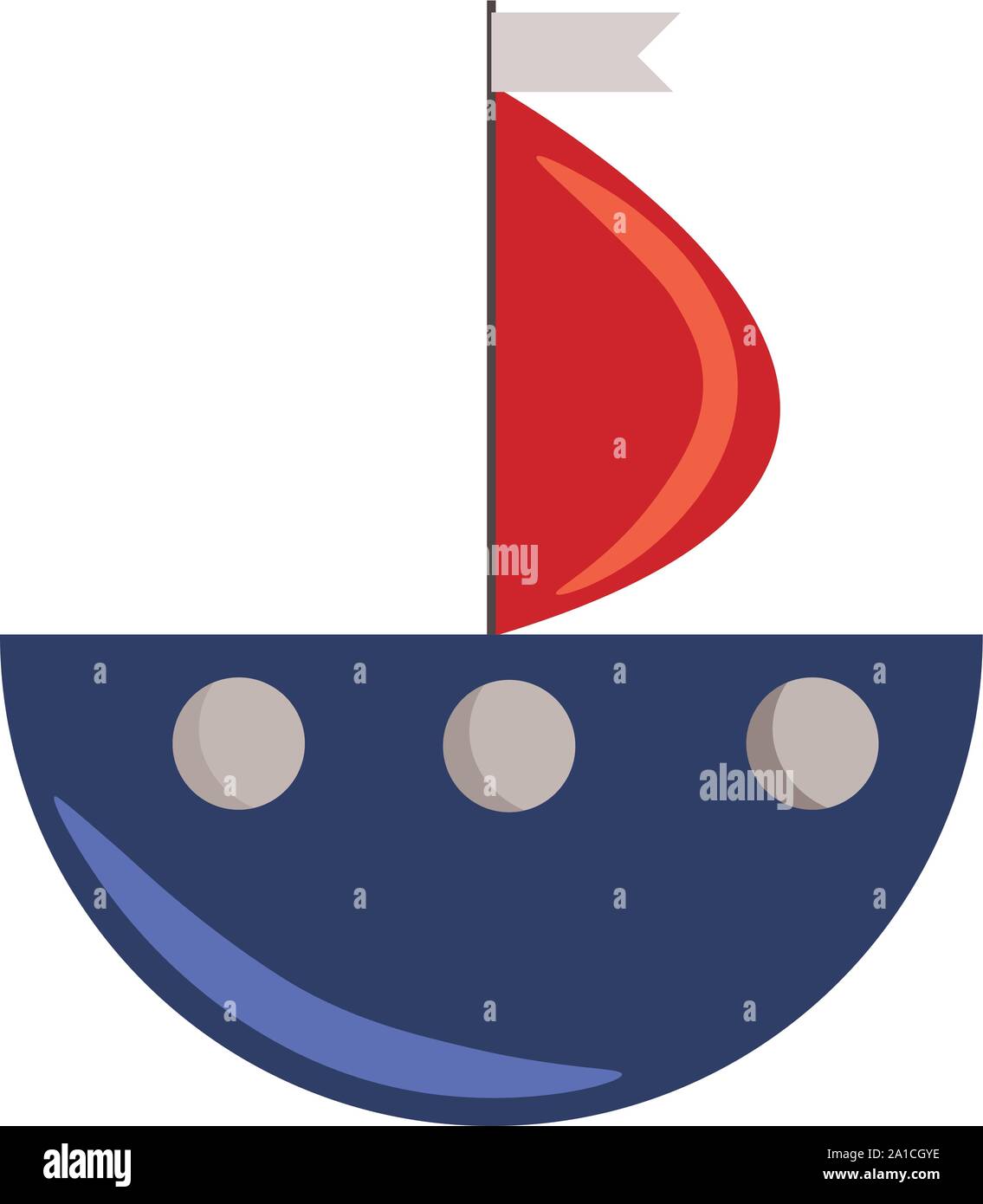 Bateau bleu, illustration, vecteur sur fond blanc. Illustration de Vecteur