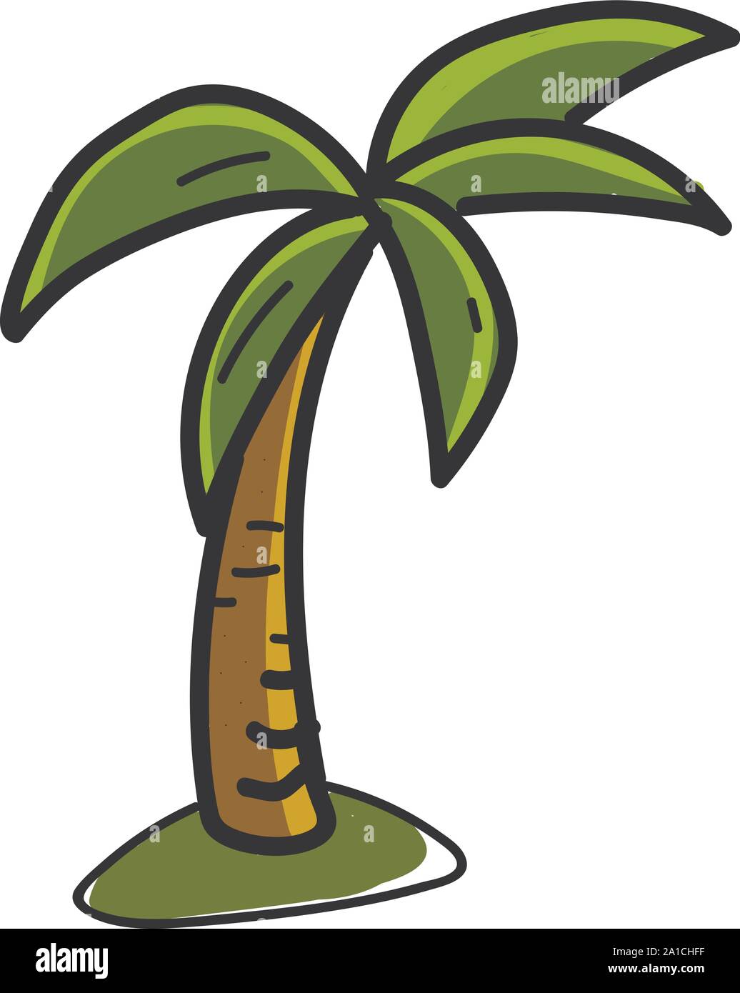 Palmier, vecteur, illustration sur fond blanc. Illustration de Vecteur