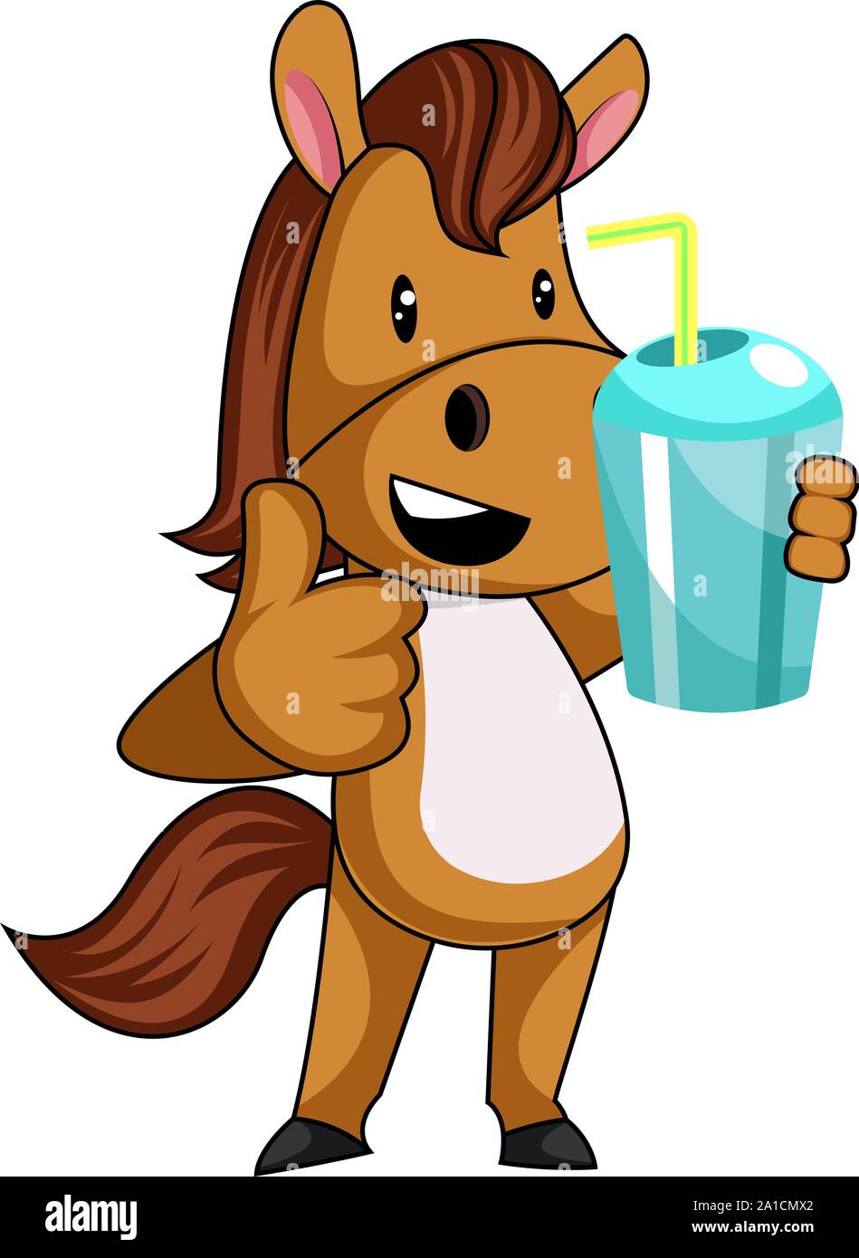 Cheval avec de l'eau, vecteur illustration, sur fond blanc. Illustration de Vecteur