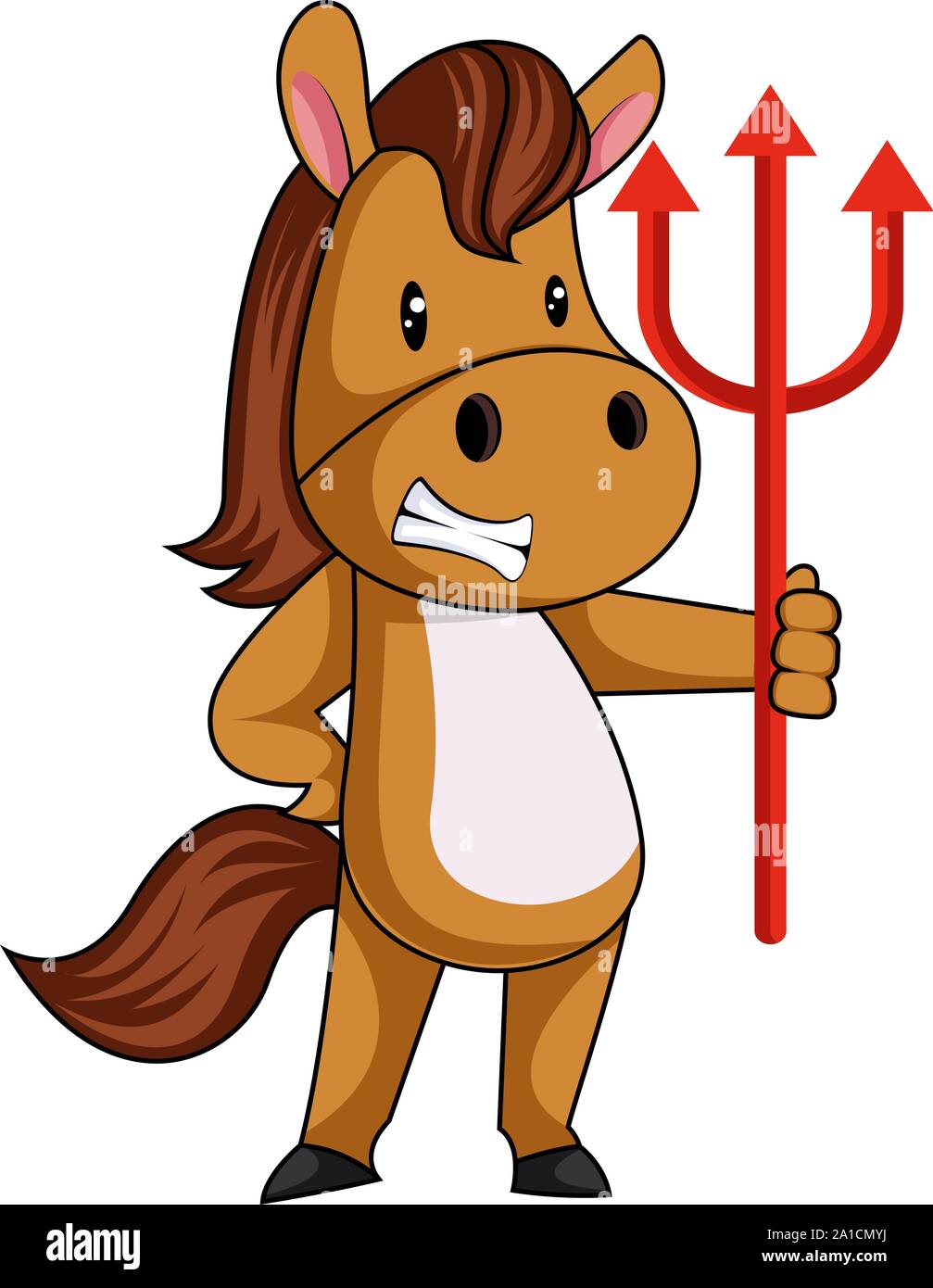 Cheval avec lance, illustration, vecteur sur fond blanc. Illustration de Vecteur