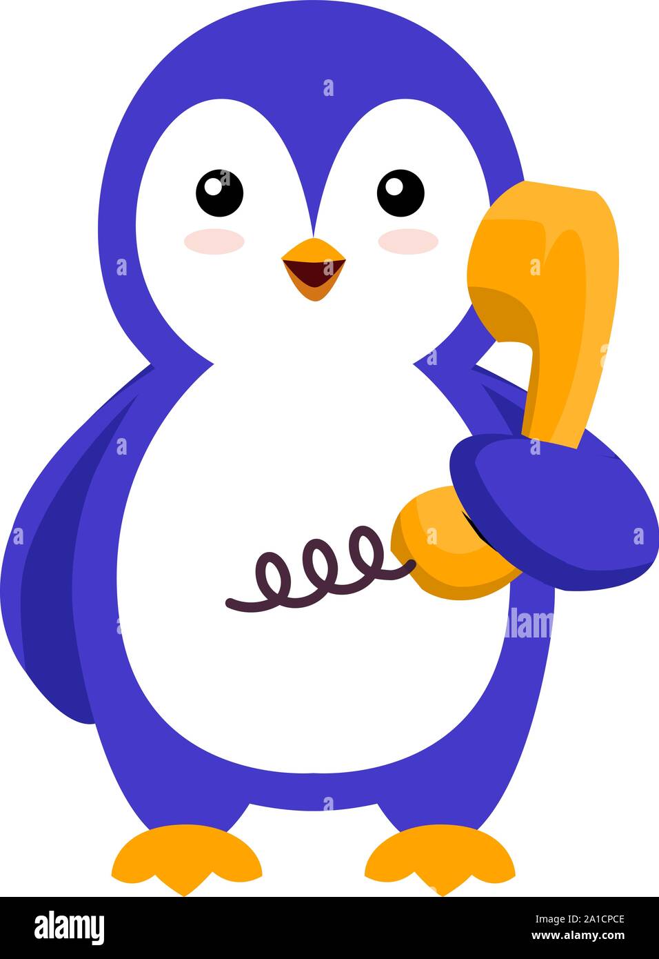 Penguin sur téléphone portable, illustration, vecteur sur fond blanc. Illustration de Vecteur