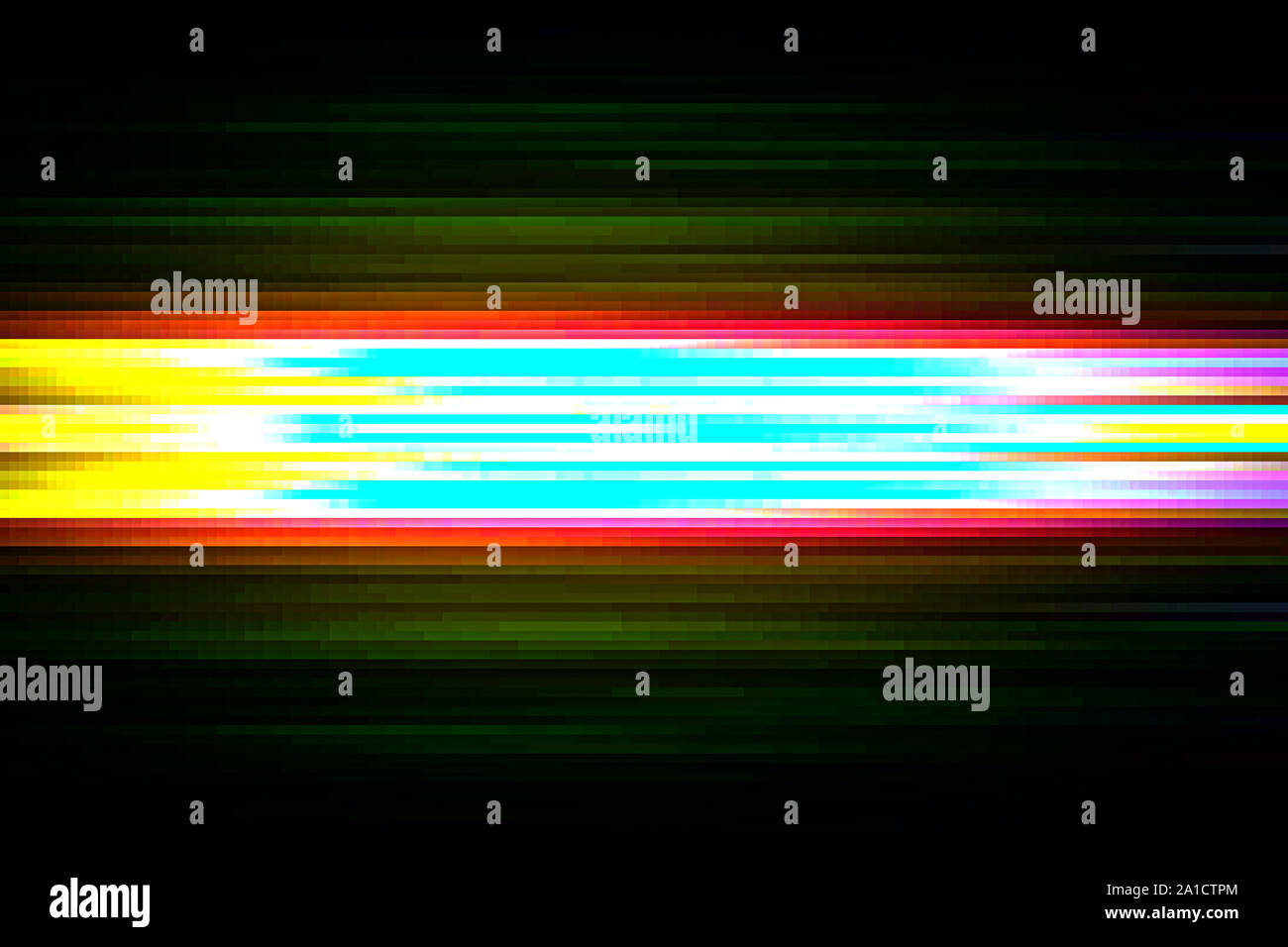 Résumé Pixel numérique Glitch de bruit vidéo, illustration des dommages d'erreur Banque D'Images
