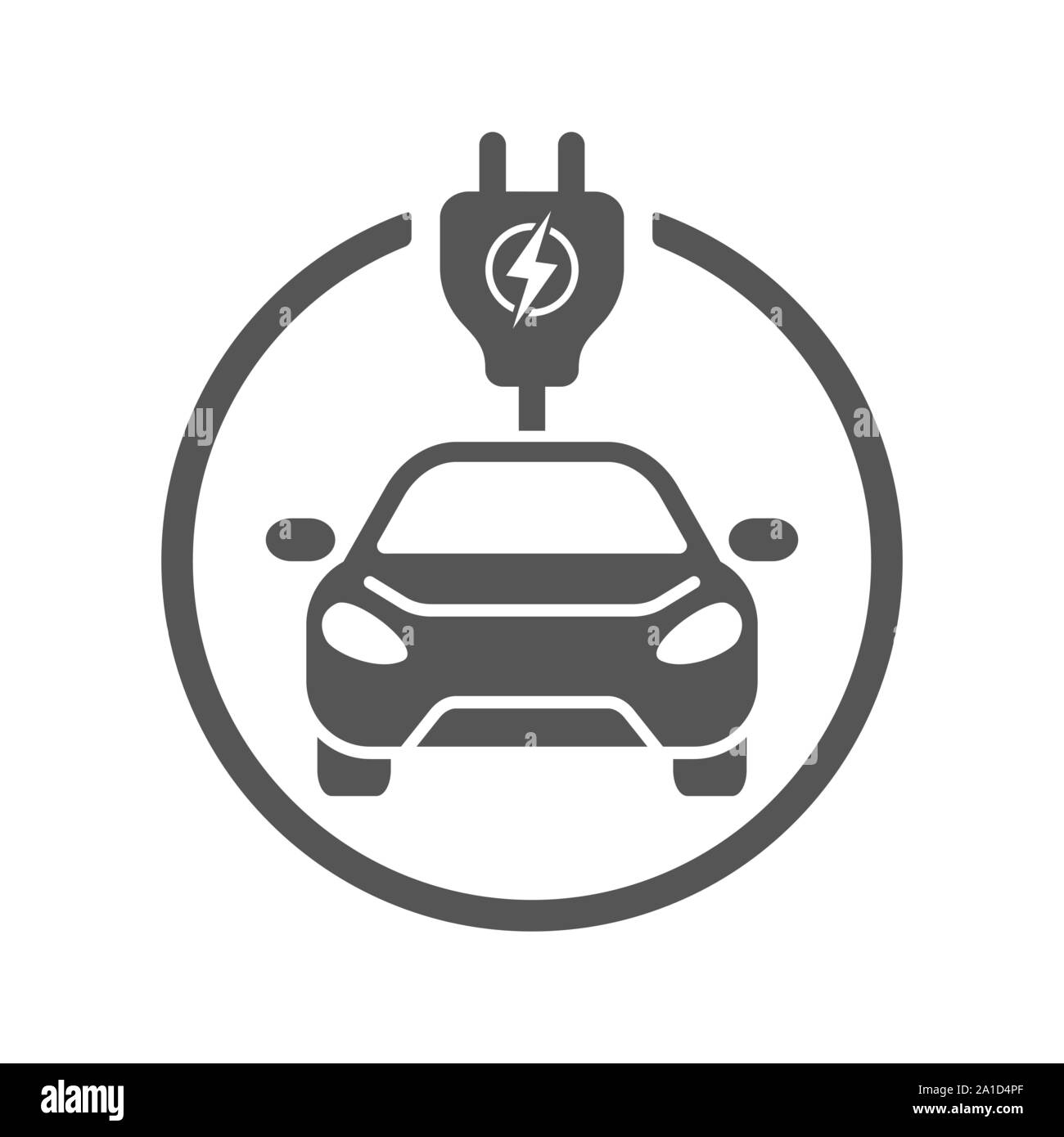 Voiture électrique. Icône vecteur plat. Symbole noir simple sur fond blanc. SPE 10 Illustration de Vecteur