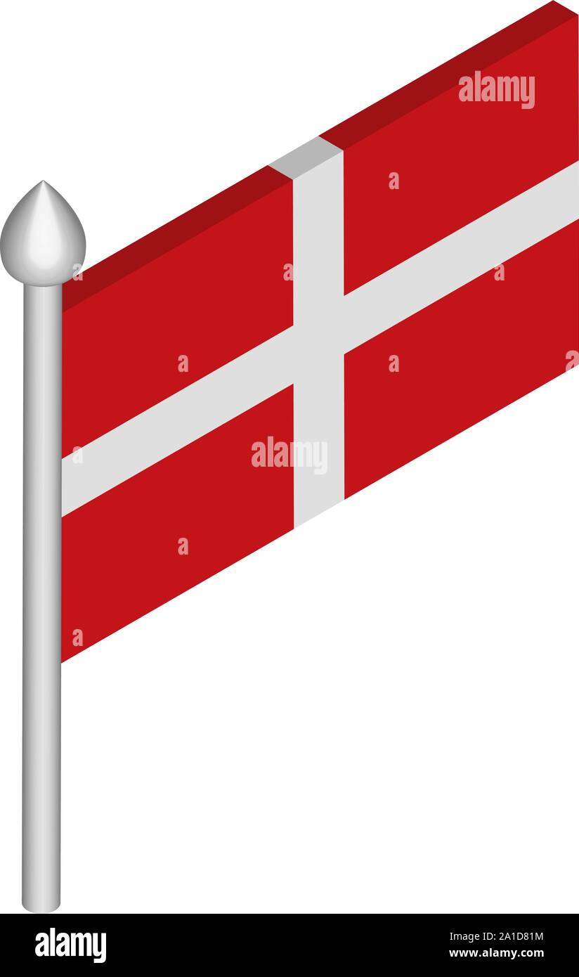 Illustration isométrique de mât avec l'Ordre Souverain Militaire de Malte Drapeau Illustration de Vecteur