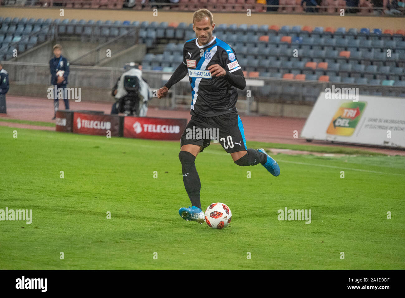 Lausanne, Suisse. 25 Septembre, 2019. Lausanne, Suisse - 2019/09/25 : Daniel Subotic de Grasshopper Club Zürich fait en action pendant le Défi suisse ligue match entre Fc Lausanne Sport et Grasshopper Club Zürich (photo de Eric Dubost/Pacific Press) Credit : Pacific Press Agency/Alamy Live News Banque D'Images