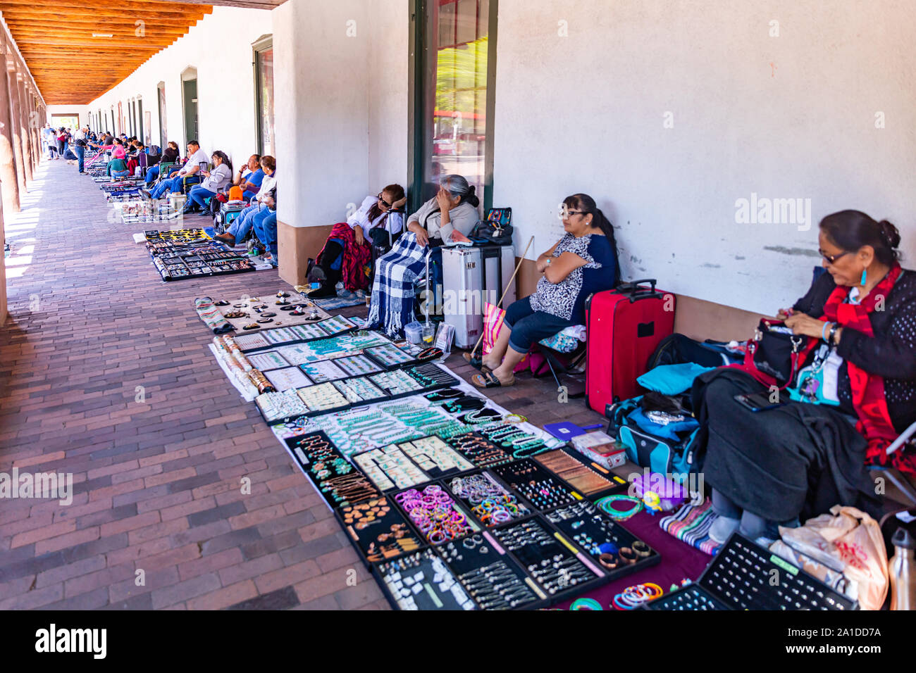 La ville de Santa Fe, Nouveau Mexique USA. Le 15 mai 2019. Marché indien Natif américain, les vendeurs de vendre leurs produits au centre-ville de Santa Fe Banque D'Images